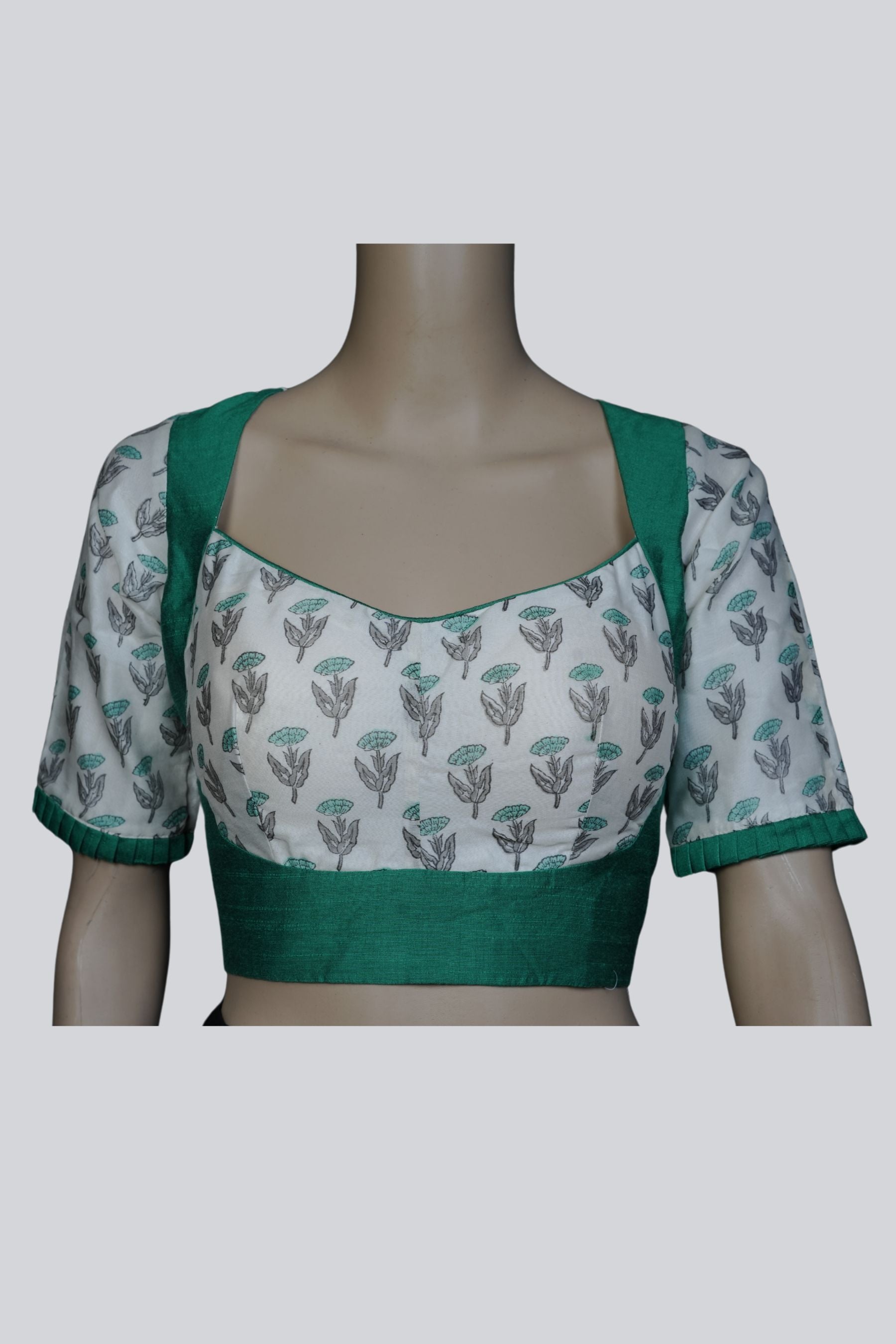 JCS Exclusive Cotton Designer Blouse with Pad, Back Open and Tassels Blouse JCS Fashions Green 38