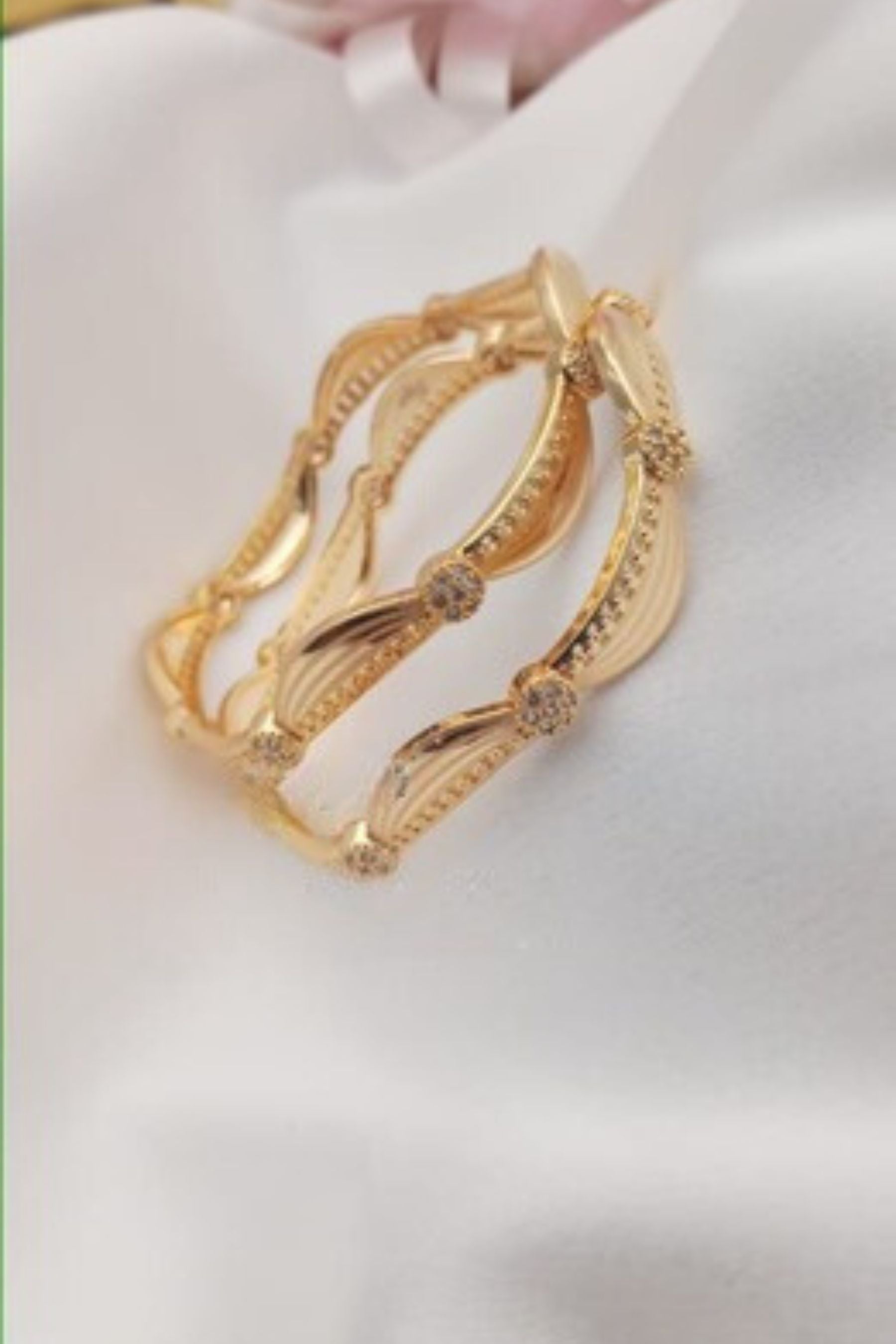 Golden Elegance: Stone Bangles for Timeless Glamour | JCS Fashions