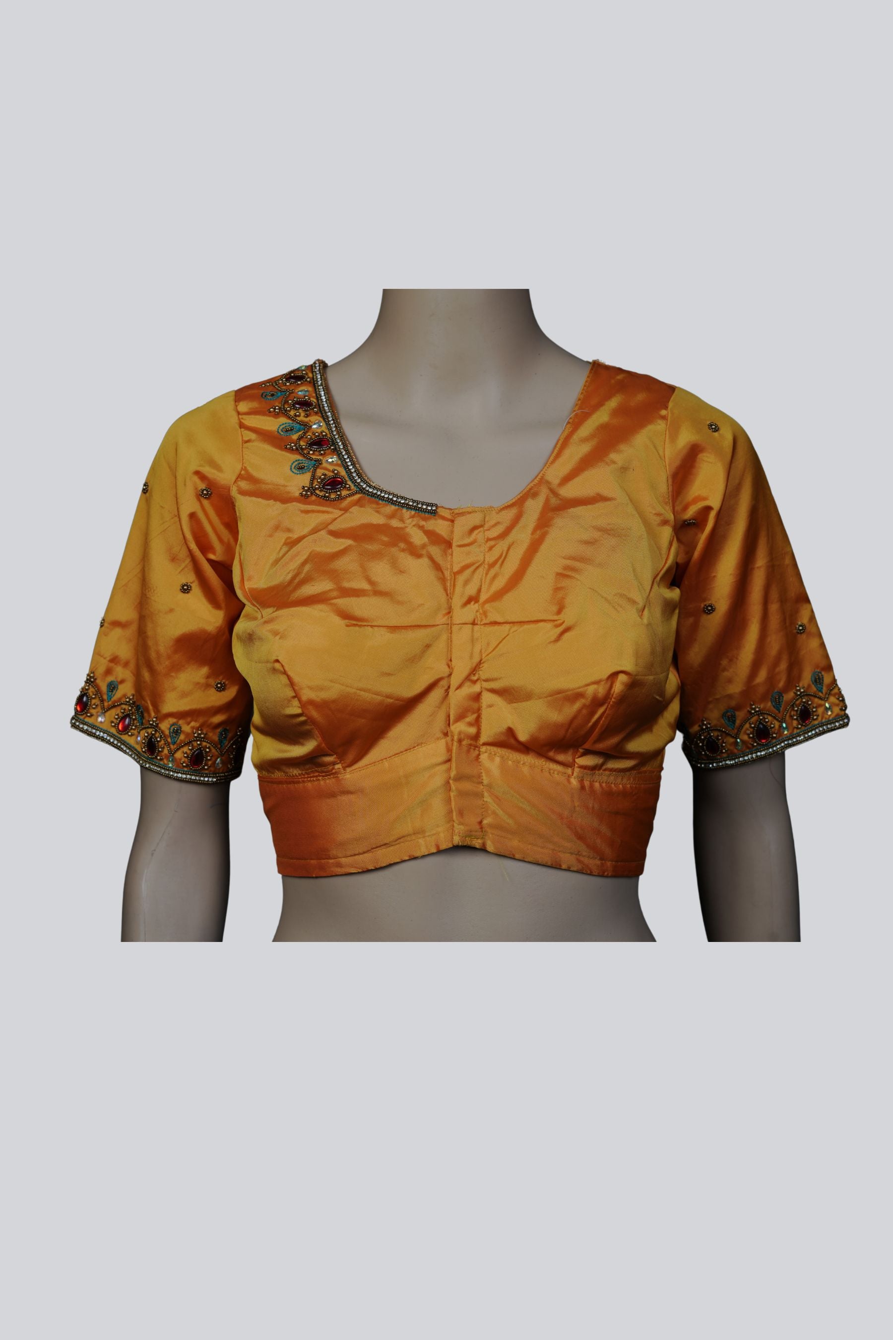 Aari Elegance: Timeless Craftsmanship in Every Stitch at JCSFashions Blouse JCS Fashions Yellow 38