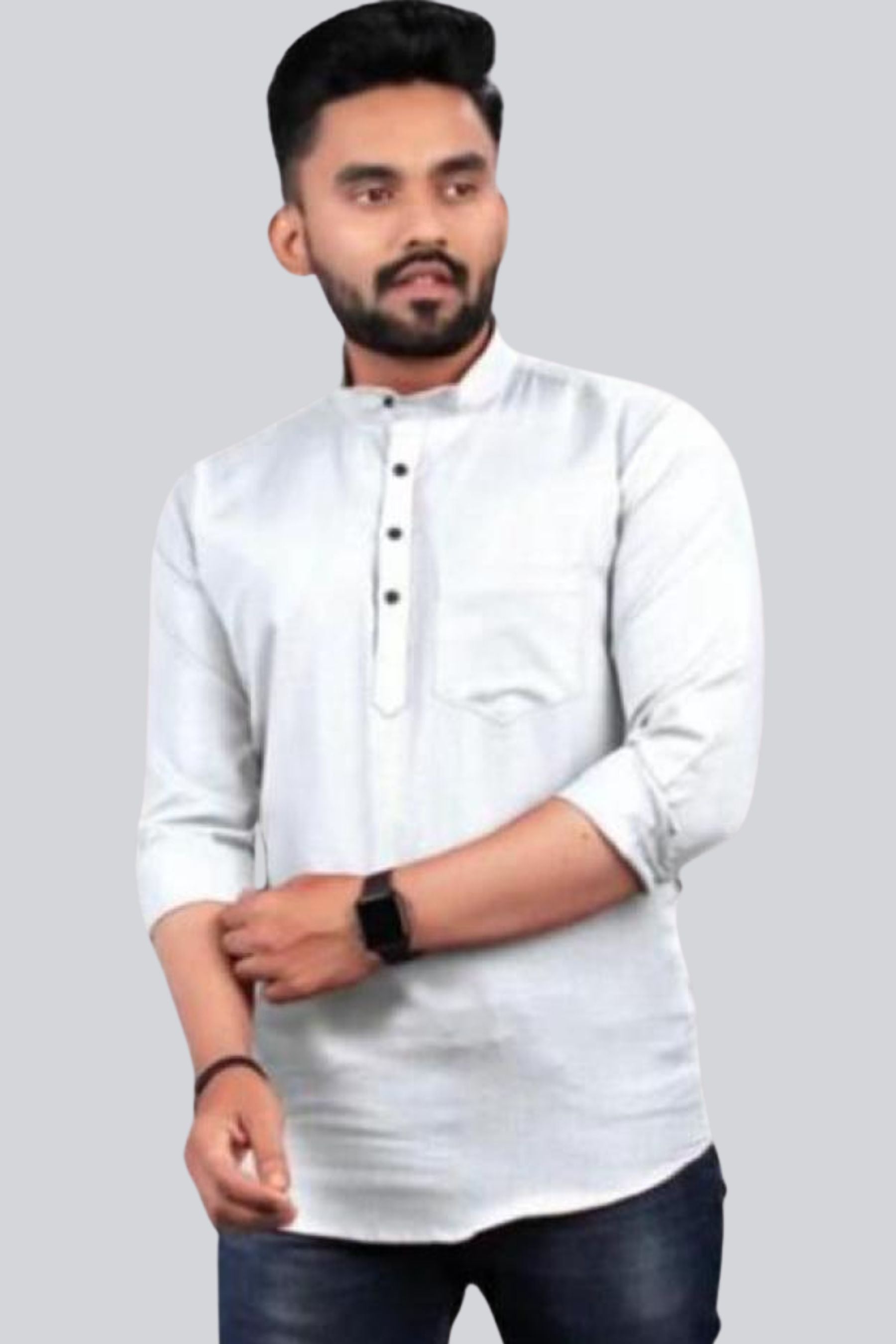 Men's Trendy Partywear Short Kurta - Premium Cotton Comfort