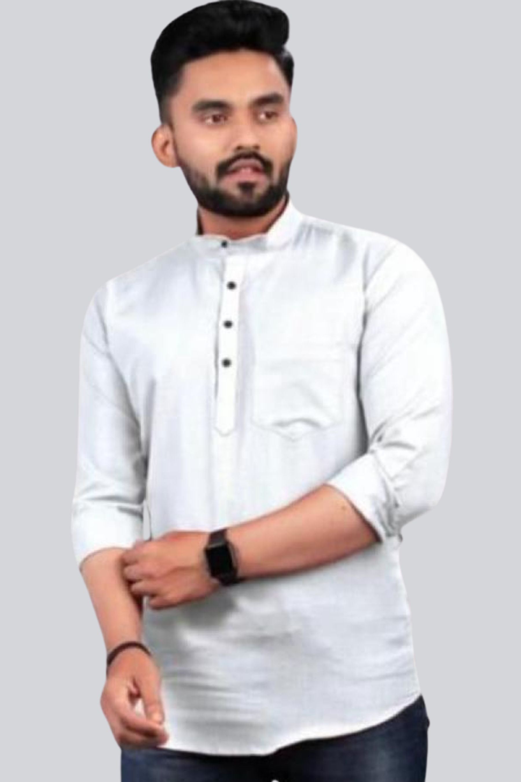 Men's Trendy Partywear Short Kurta - Premium Cotton Comfort