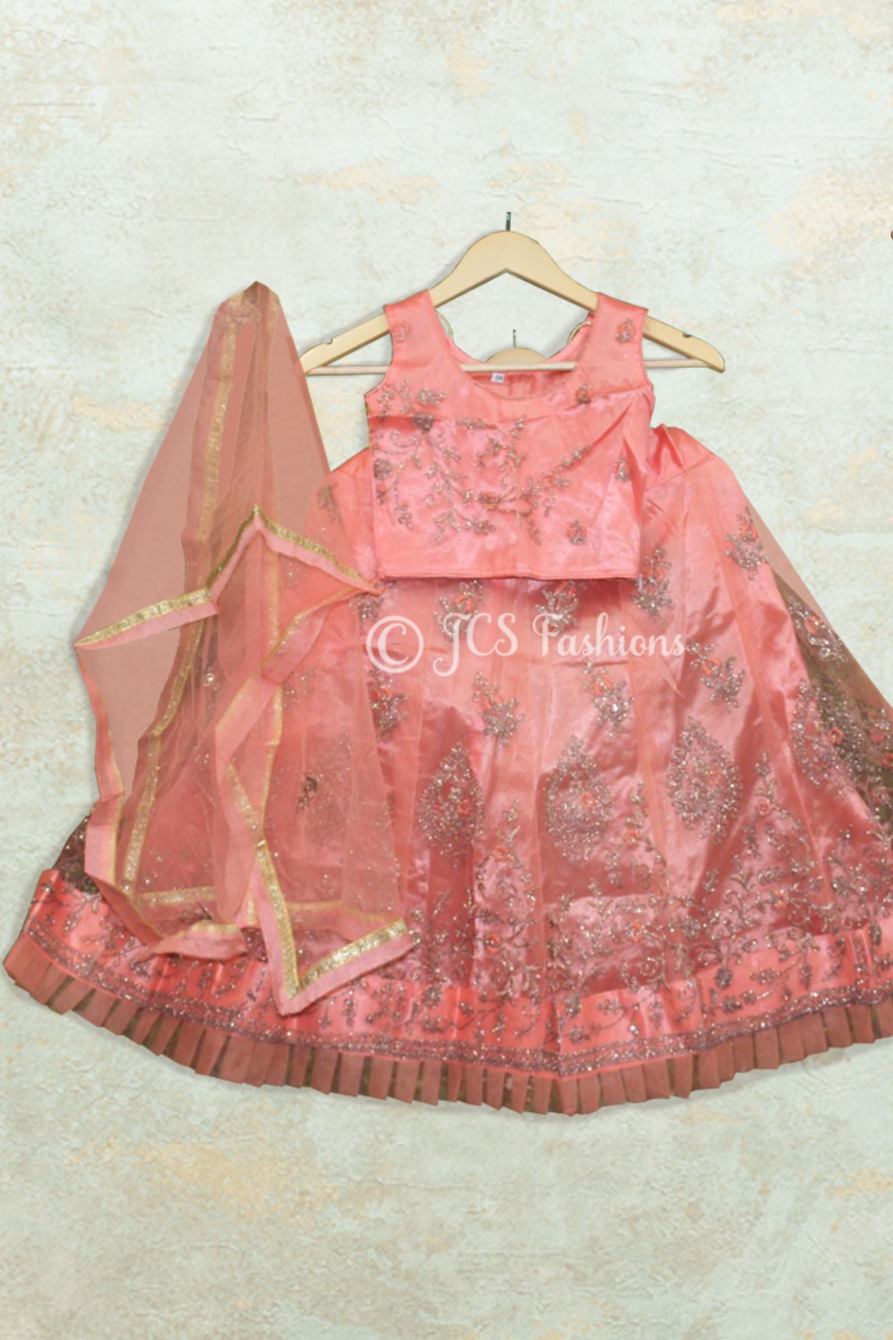 Net Frill Kids Lehenga Choli with Embroidery and Stitched Blouse