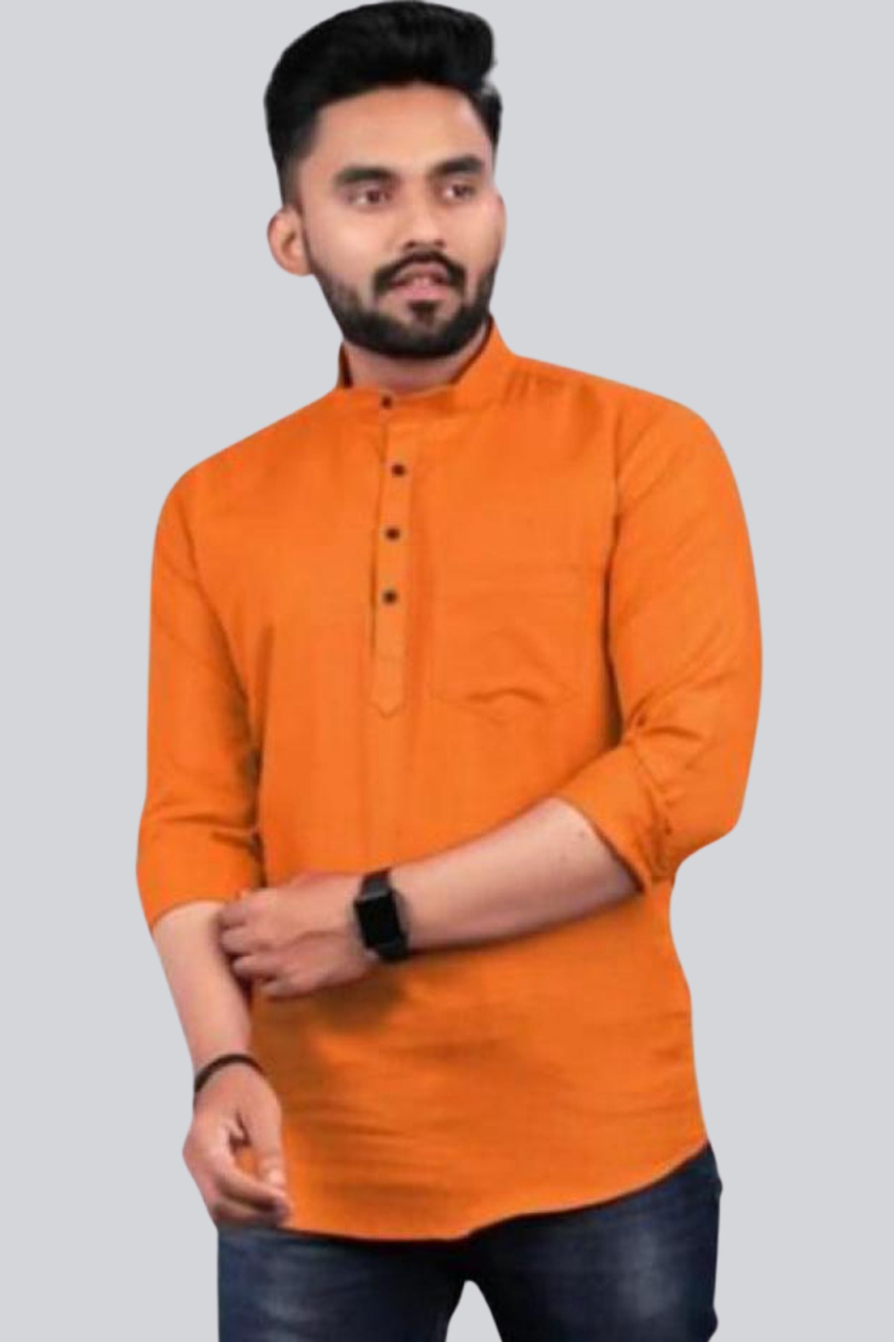 Men's Chic Short Kurta - Trendy Partywear and Perfect for Modern Wardrobe