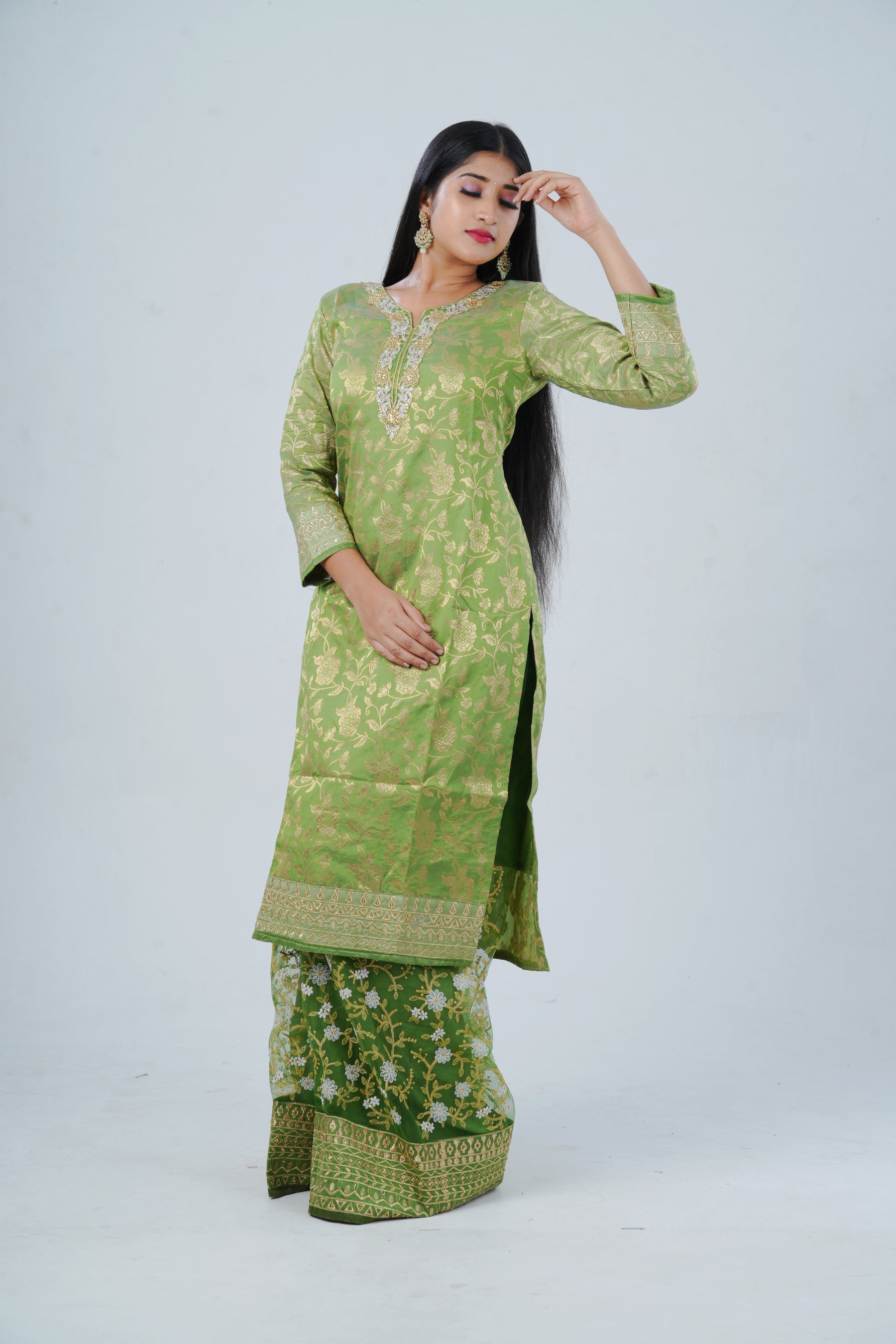 Handcrafted Embroidered Salwar Kameez with Designer Dupatta KURTI JCS Fashions