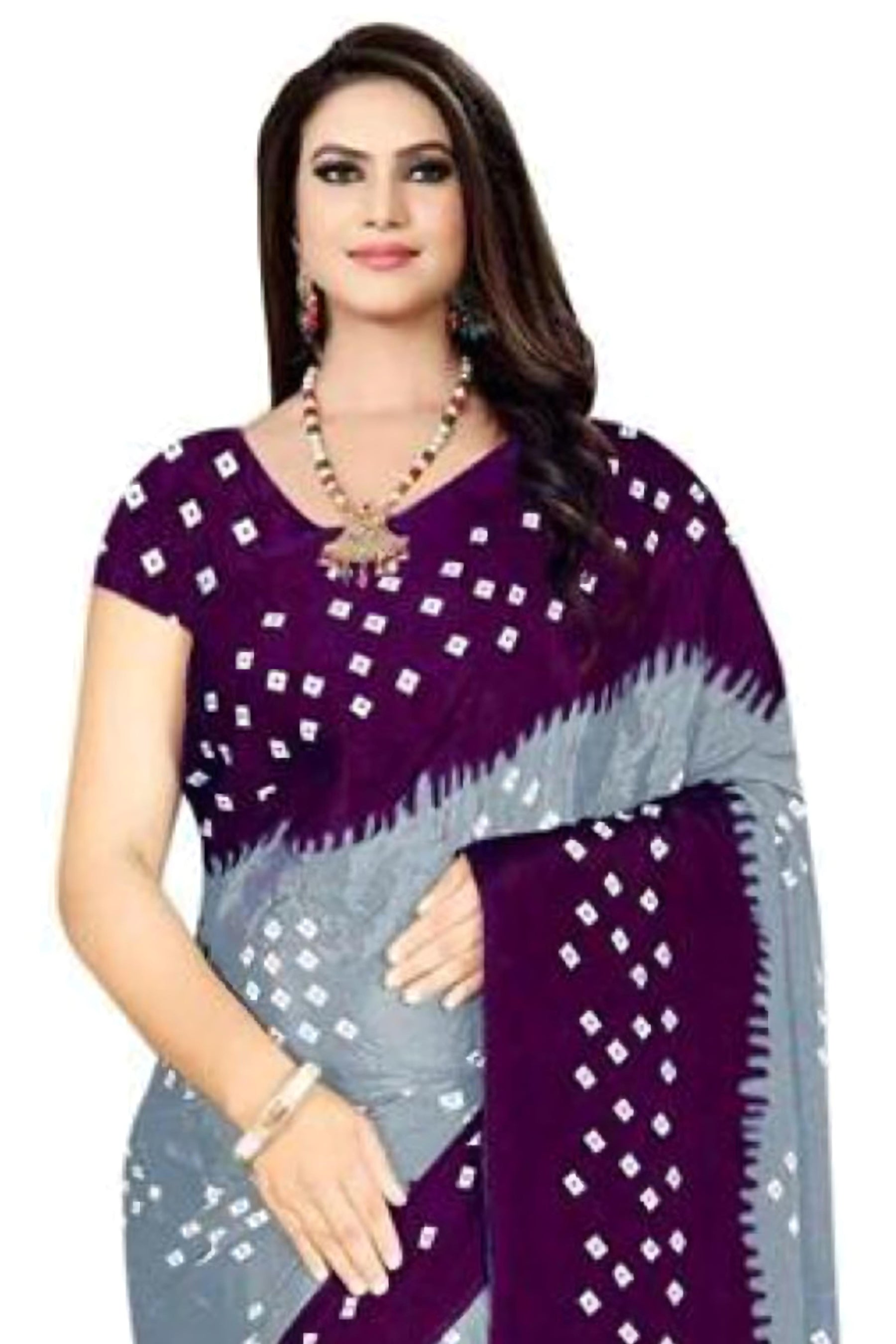 Traditional Soft Silk Bandhani Saree in Georgette with Matching Blouse