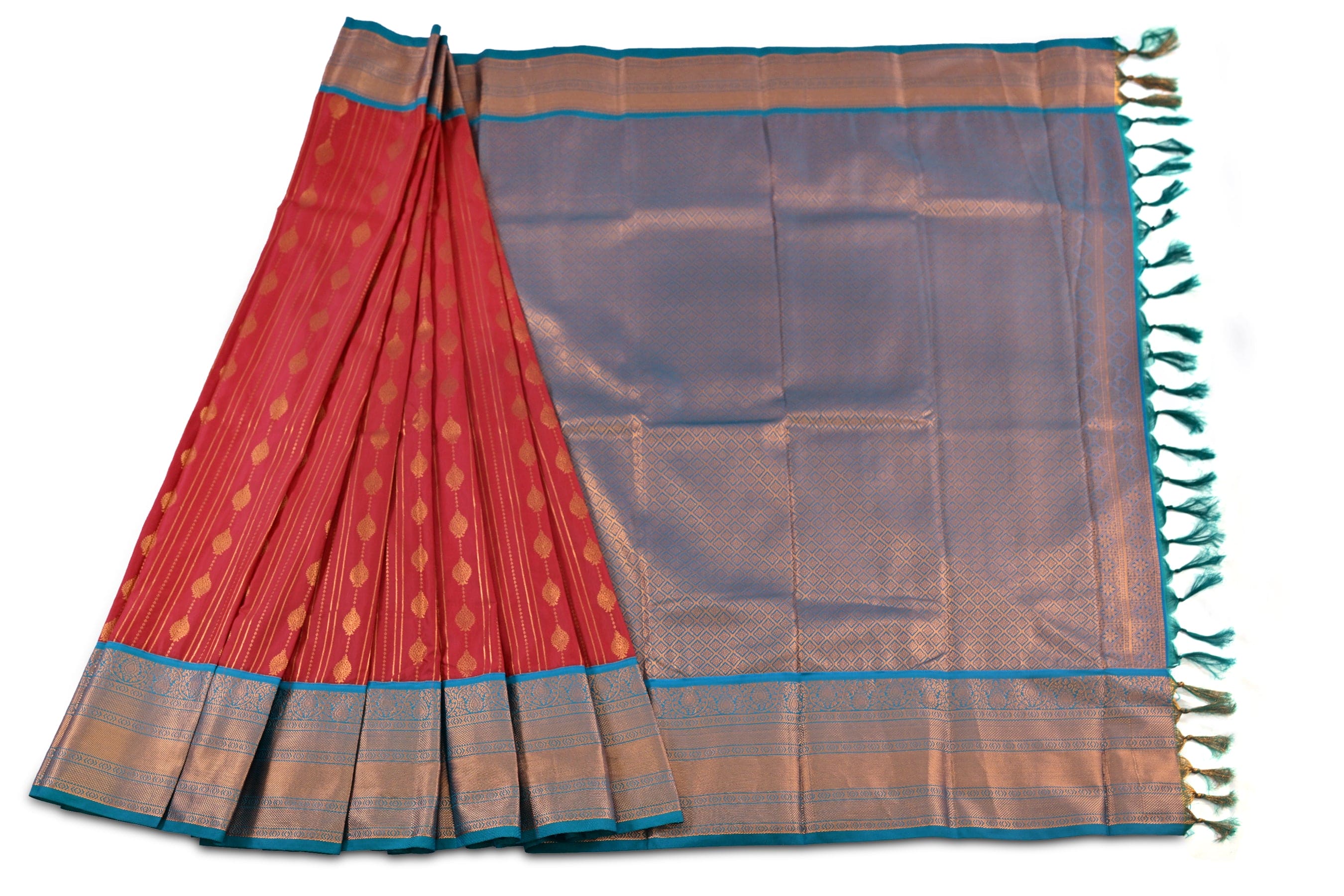 Luxurious Kanchipuram Silk Saree with Golden Zari Motifs Saree JCS Fashions