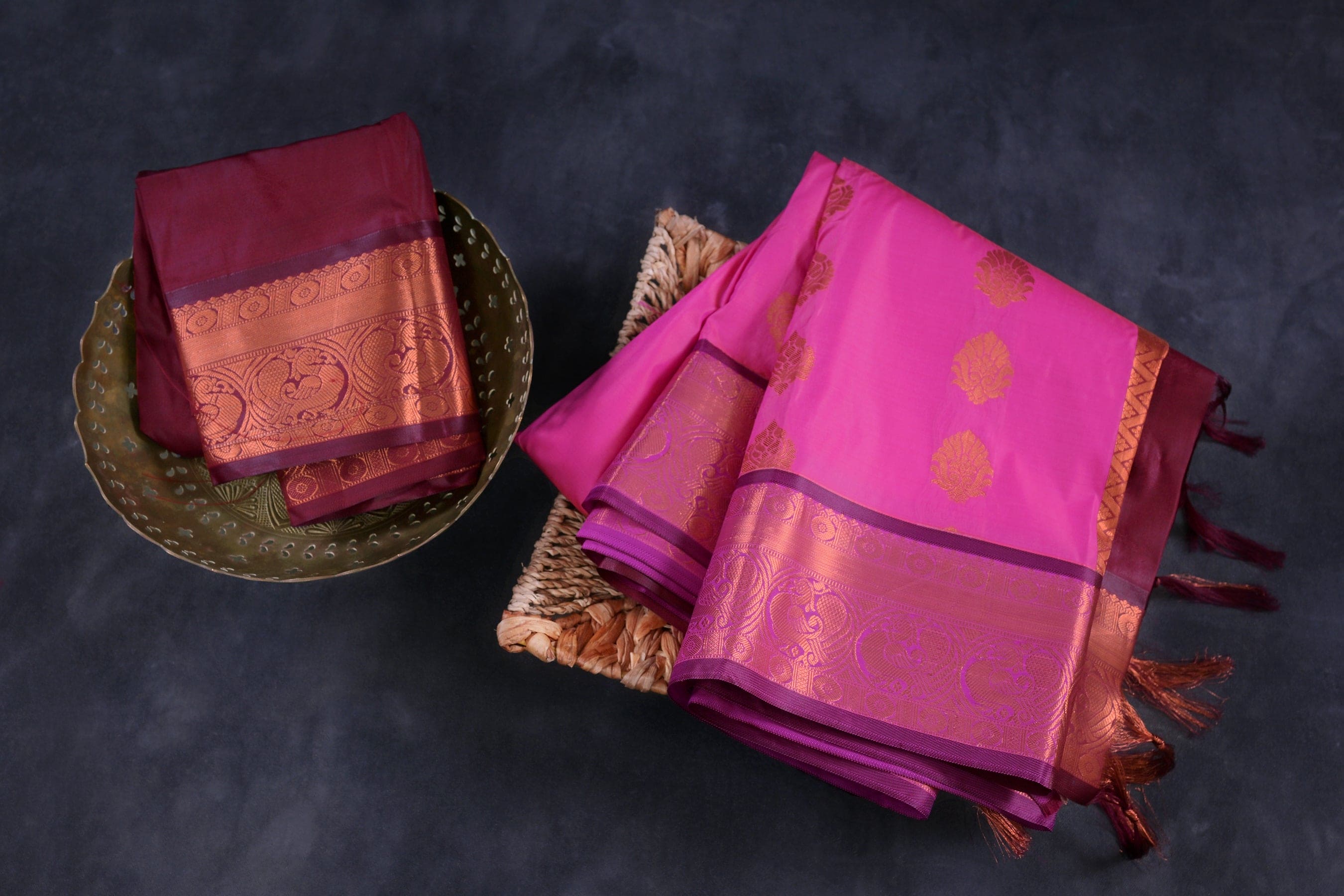 Regal Peacock Motif Saree – Elegant Traditional Luxury From JCSFashions Saree JCS Fashions Pink 5.5 meters