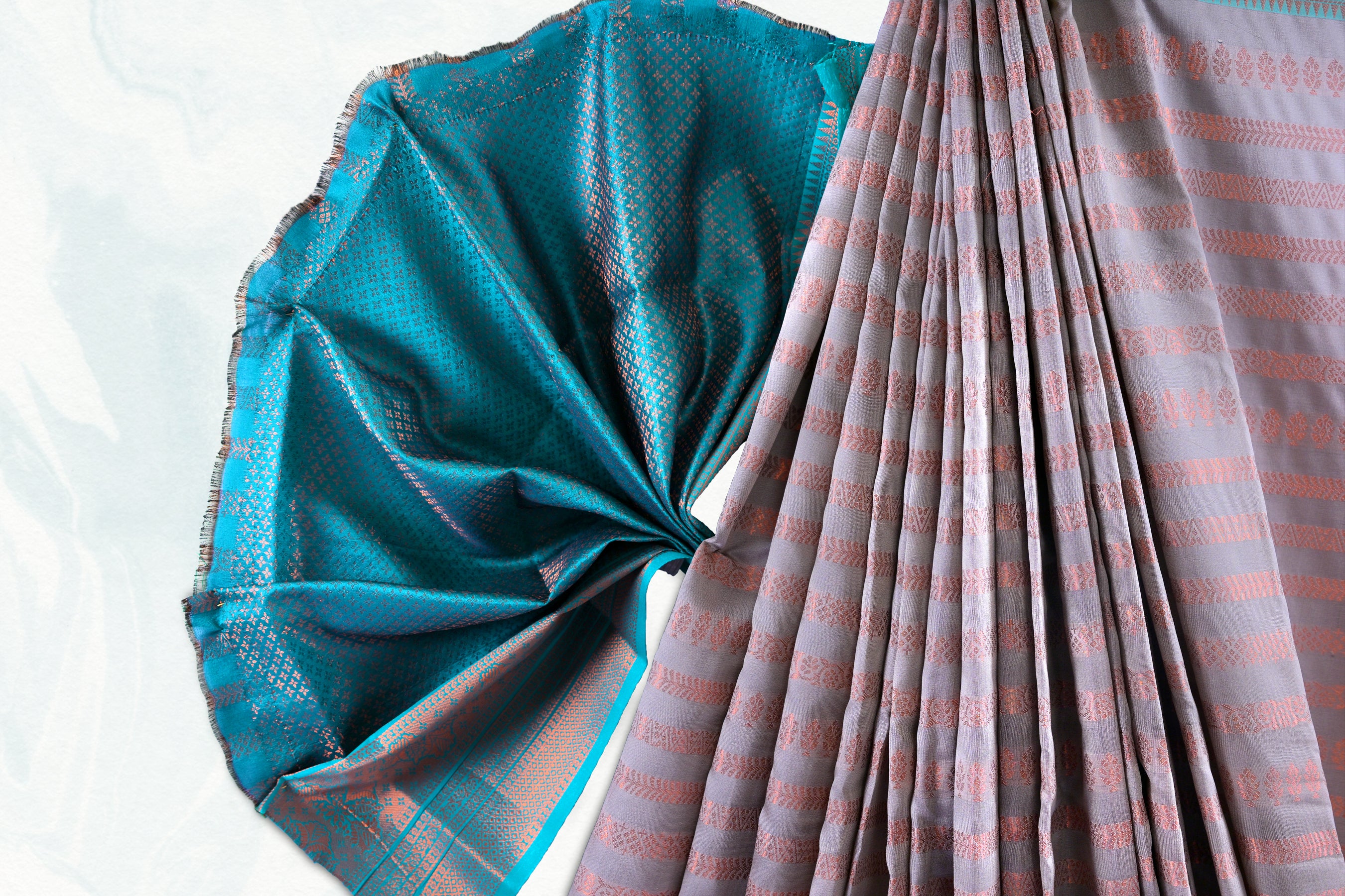 Luxurious Semi-Silk Saree with Grand Pallu and Unique Zari Lines