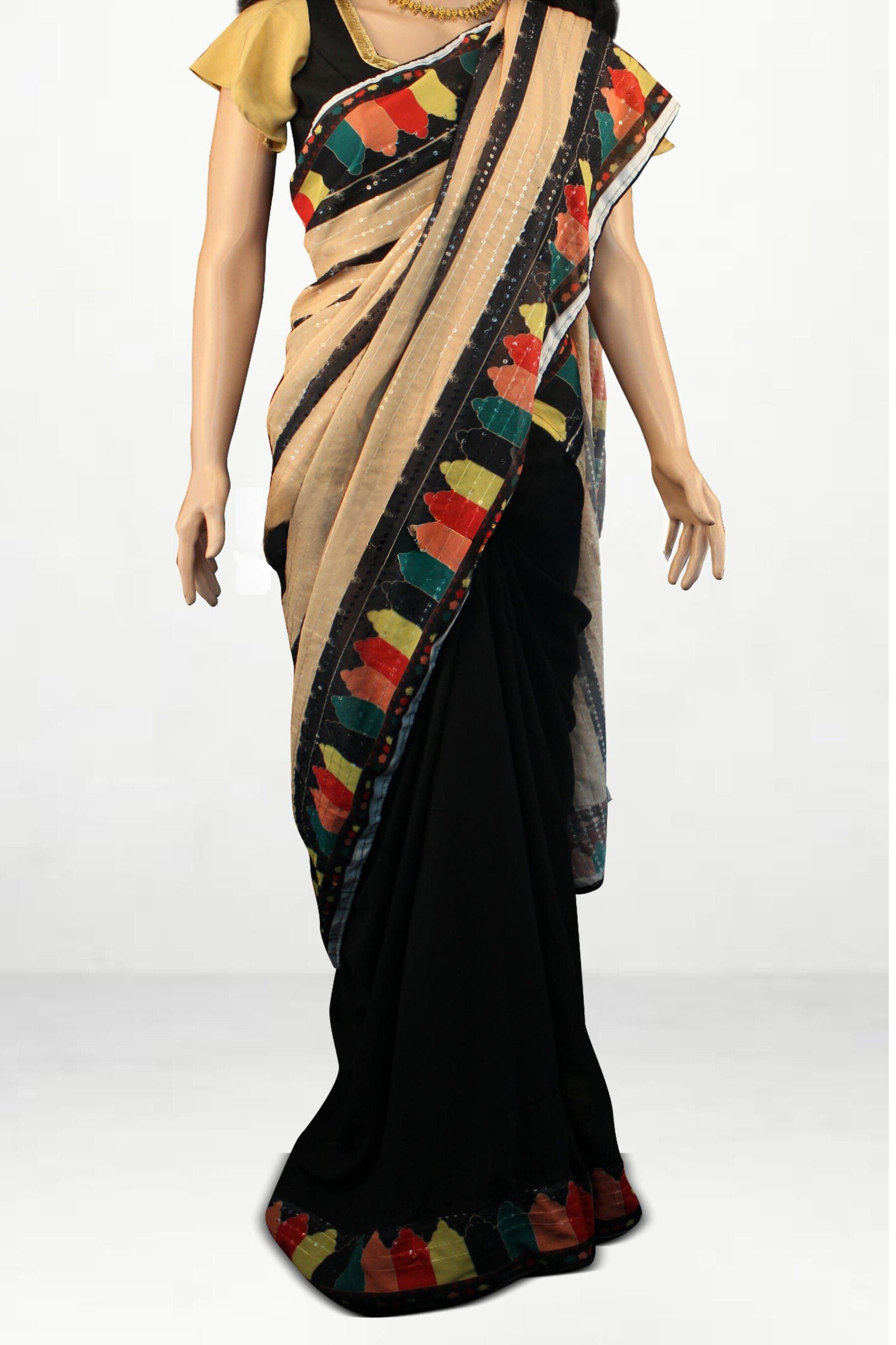 Georgette Sequence Saree - Unleash Glamour with JCSFashions