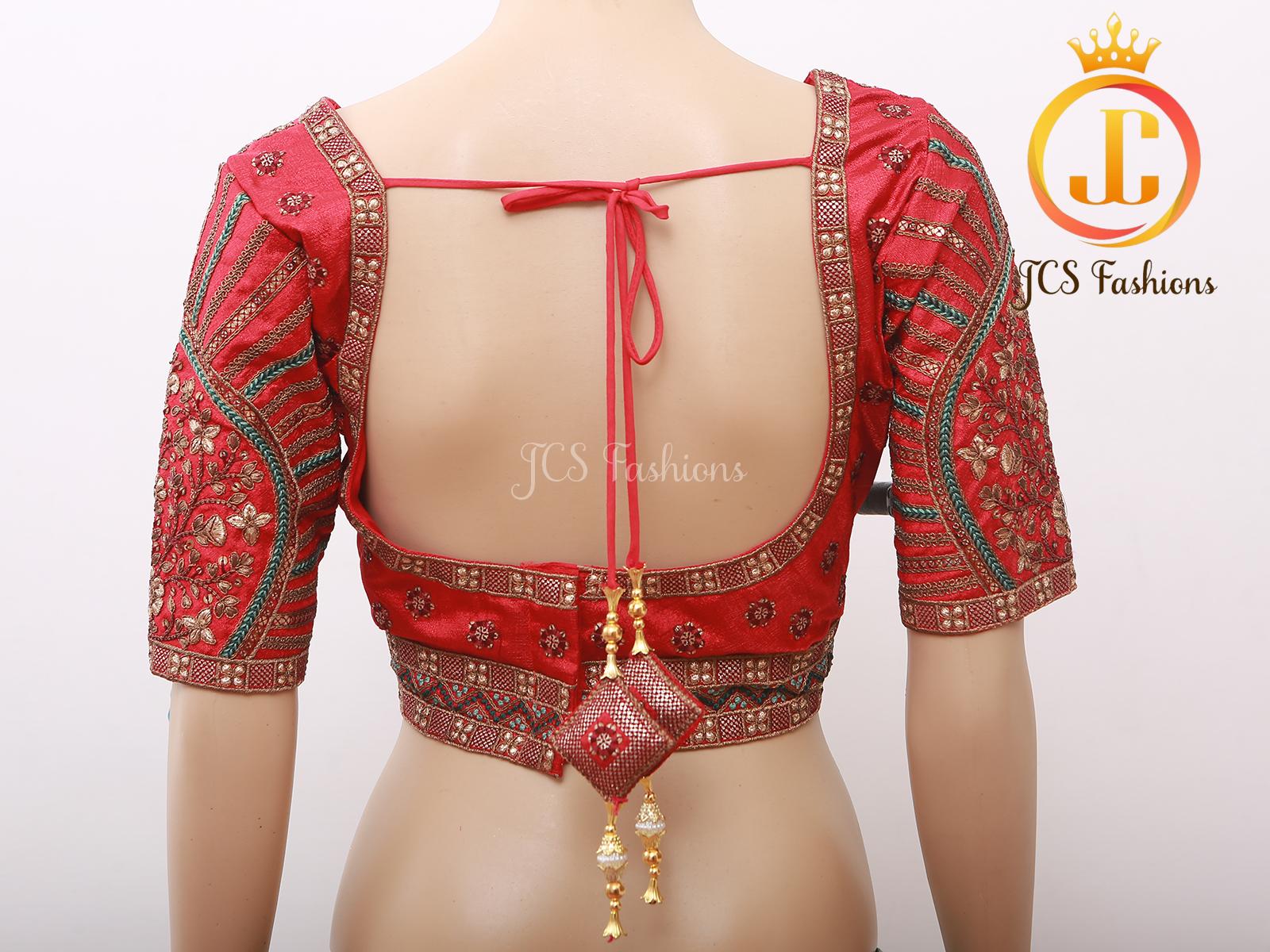 Sabyasachi Style Copper Jari Heavy Embroidery Work Blouse