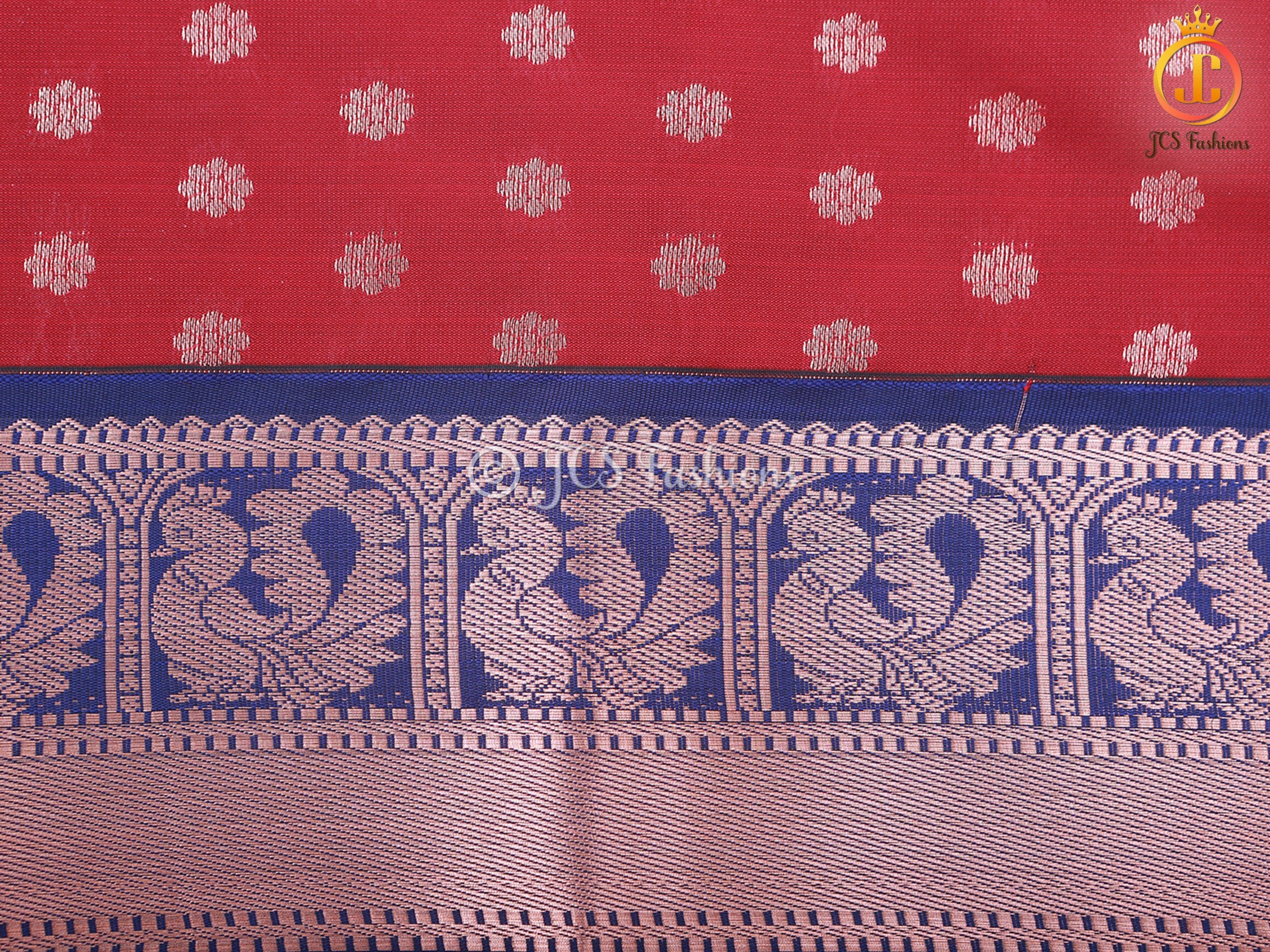 Korvai Buttas Semi-Silk Fabric Saree With Maggam Work Blouse