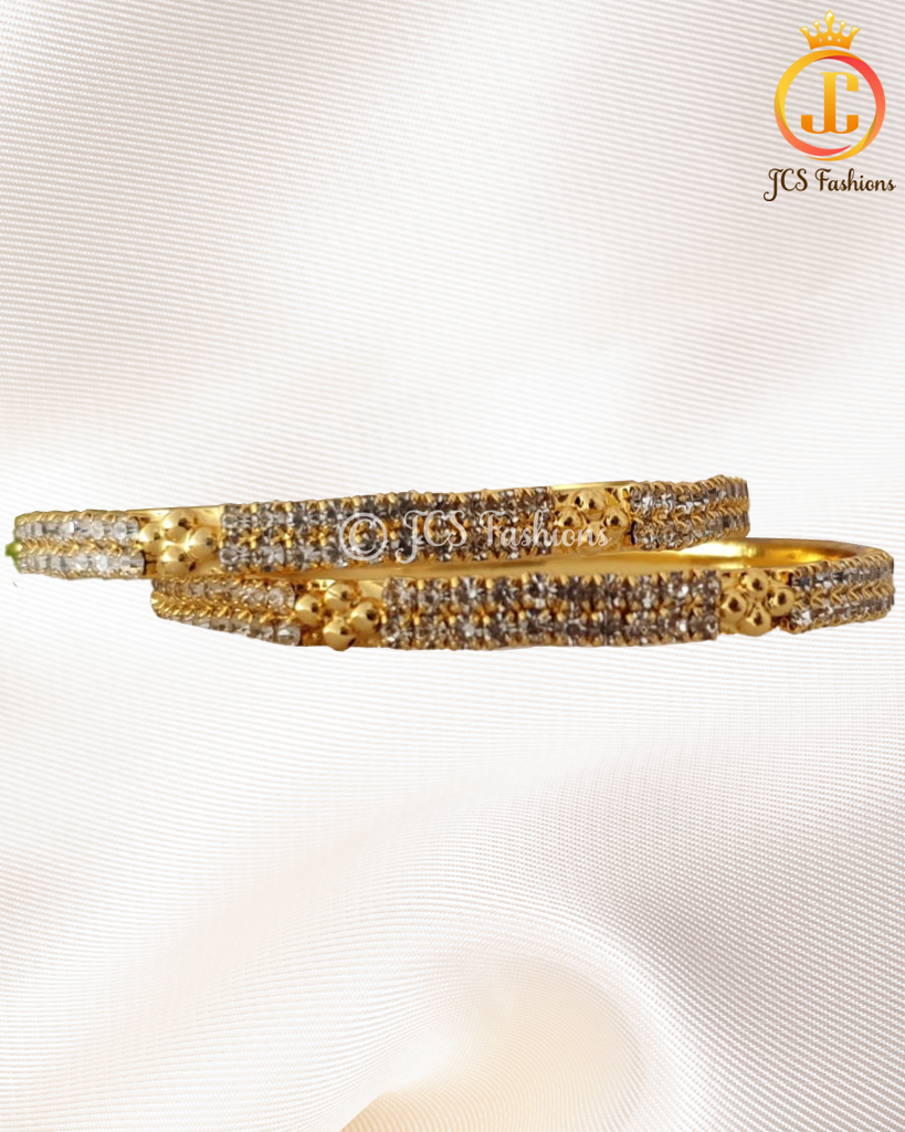 Sparkle and Shine with our Kid's Bangles - 18K Gold and Rhodium Plated Bangles JCS Fashions Gold Polish 1.12