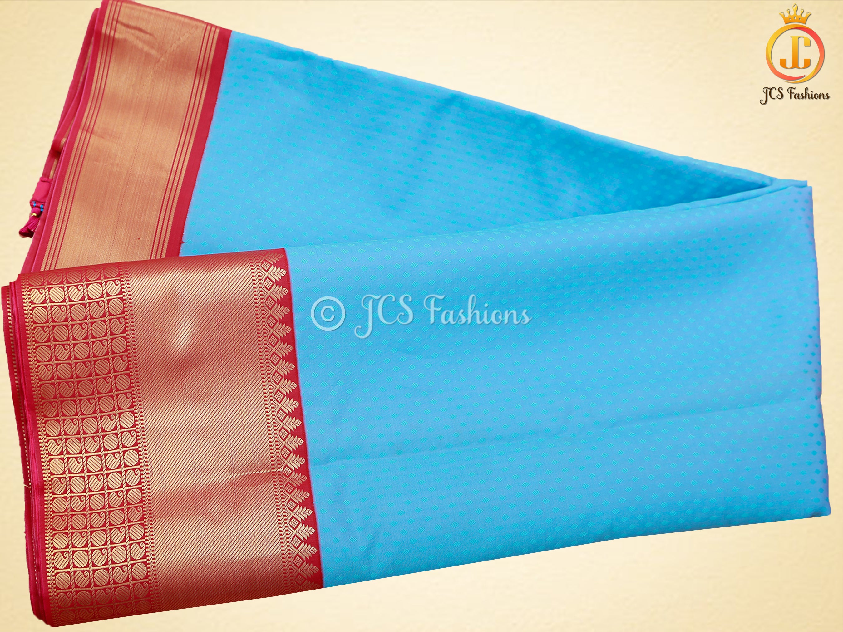 Kanchipuram Blended Silk Saree With Fully Stitched Maggam Work Blouse - Blue