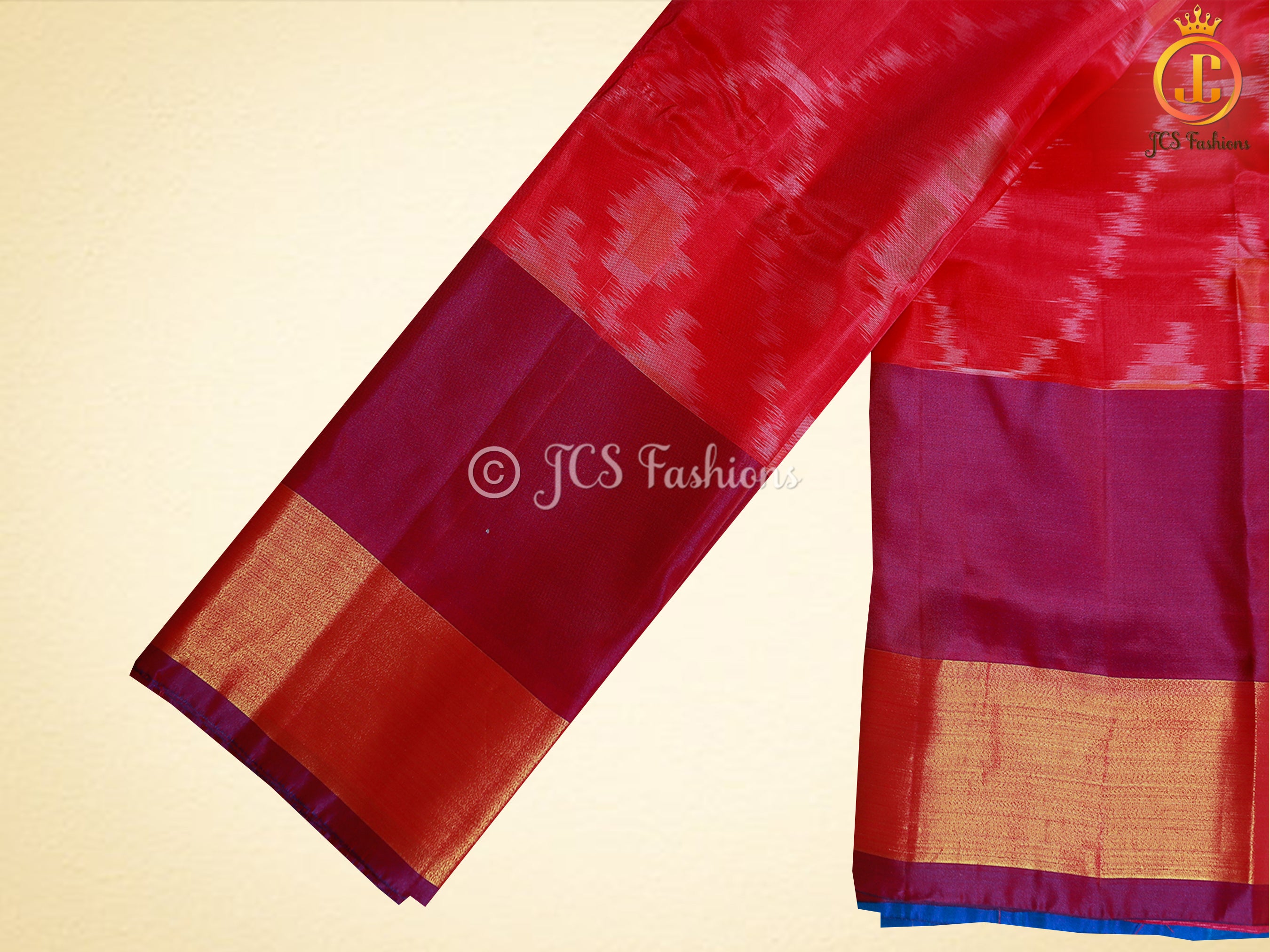 Beautiful Pochampalli Ikkat Design Soft Silk Pattu Saree With Blouse SAREE JCS Fashions