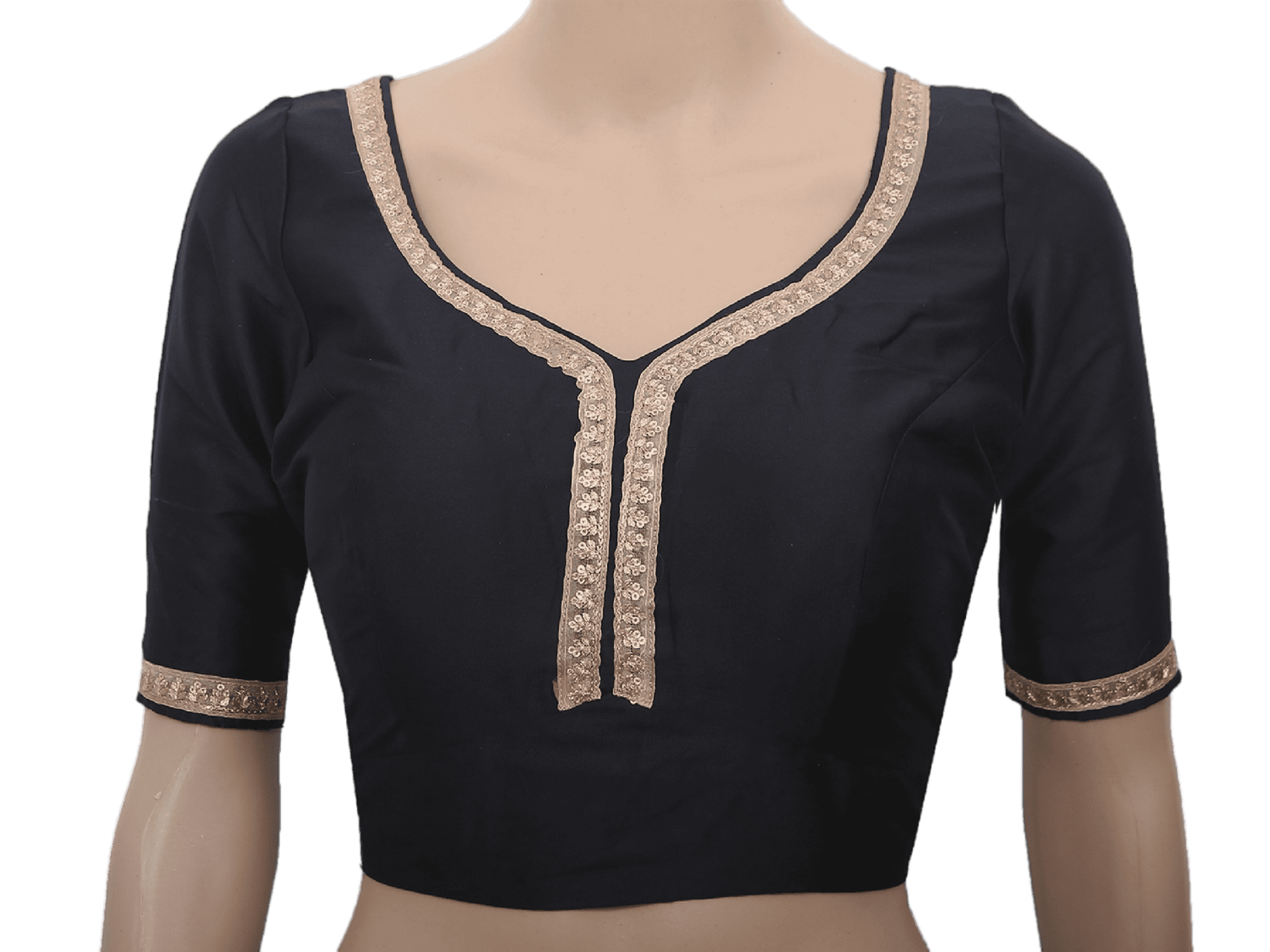 Sabyasashi Cut Ready-Made Blouse for Lehenga and Saree Blouse JCS Fashions Black 40