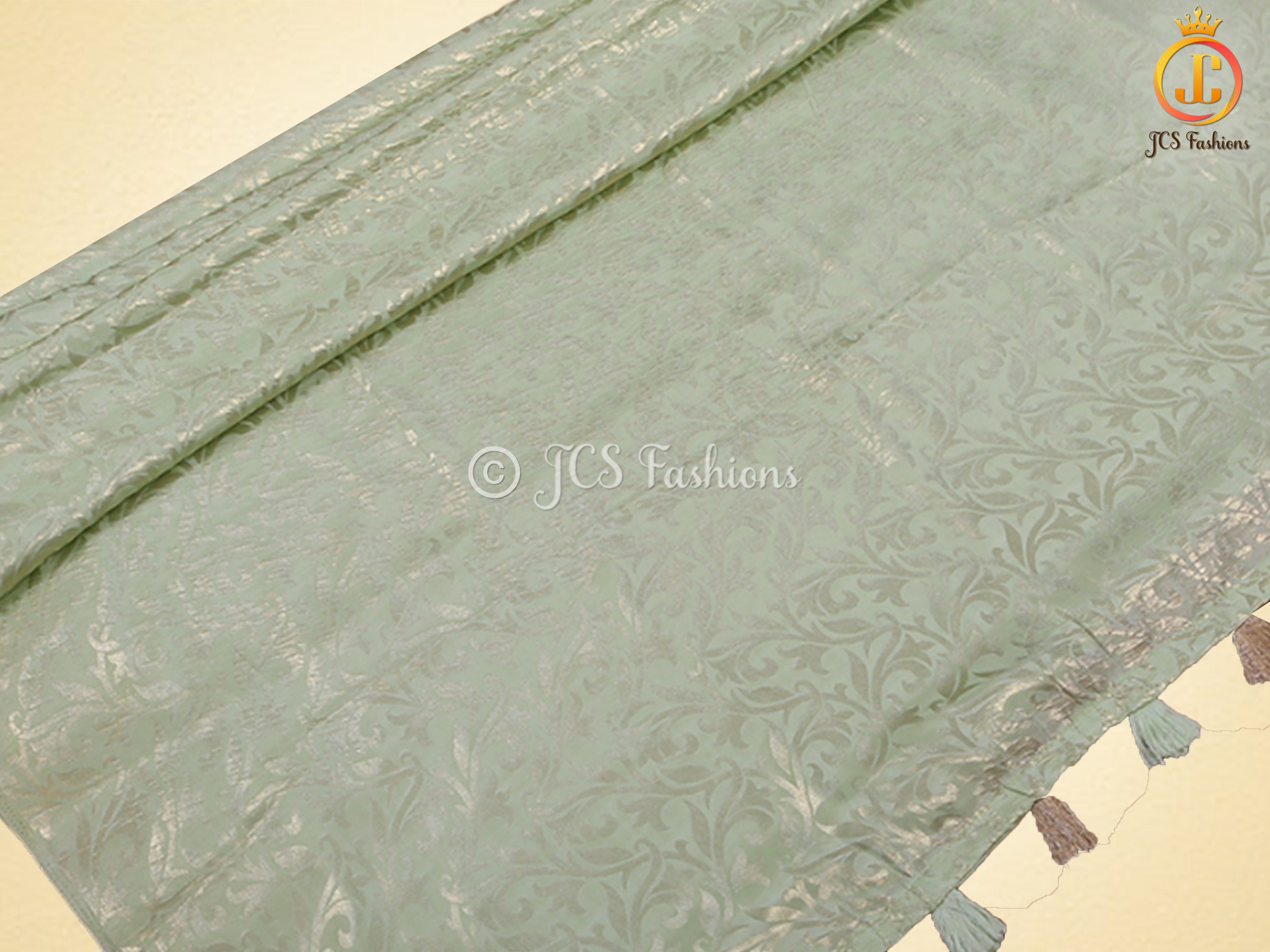 Green Banarasi Crepe Soft Silk Saree With Chiknakari Weaving Blouse SAREE JCS Fashions