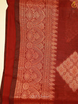 Elegant Soft Silk Cotton Saree With Brocade Blouse