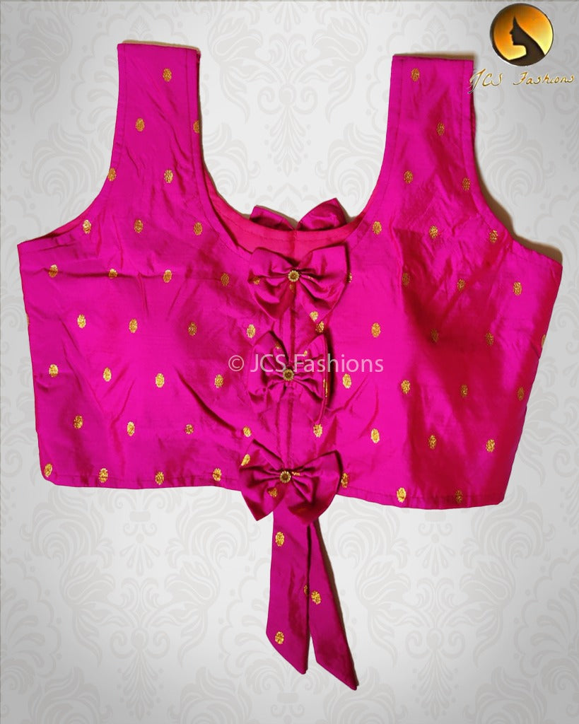 Beautiful, Fully stitched blouse with Zari Butti Work. Ready made. Blouse JCS Fashions Rani Pink 38