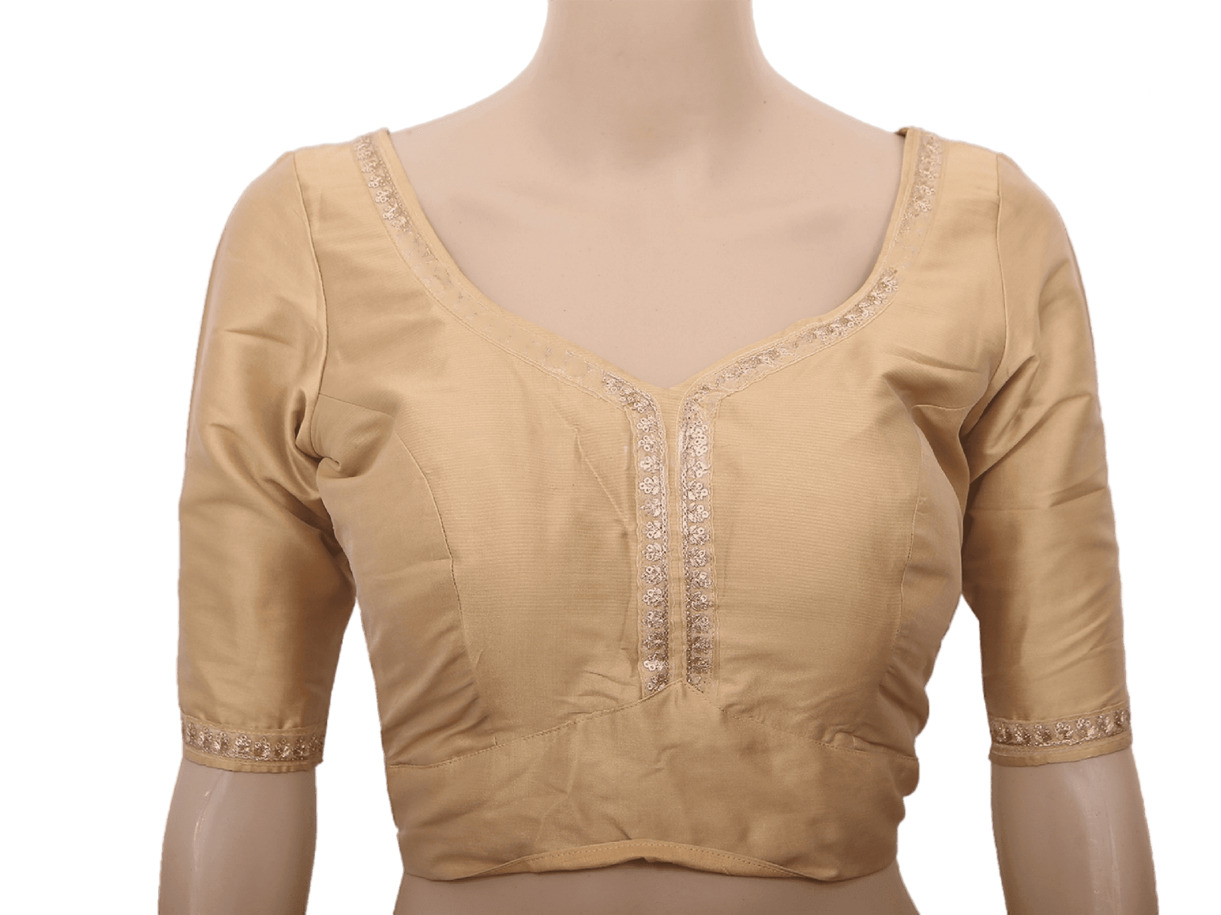 Sabyasashi Cut Ready-Made Blouse for Lehenga and Saree Blouse JCS Fashions Gold 40