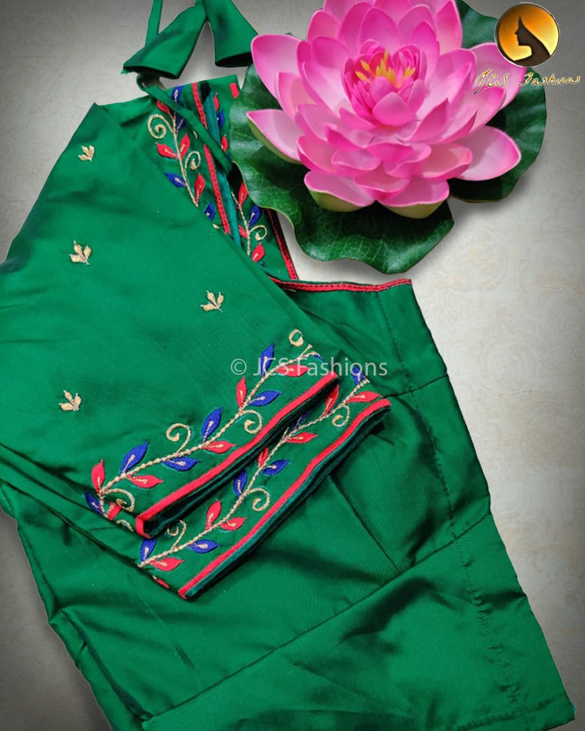 Aari embroidered work butter silk blouses for women Blouse JCS Fashions