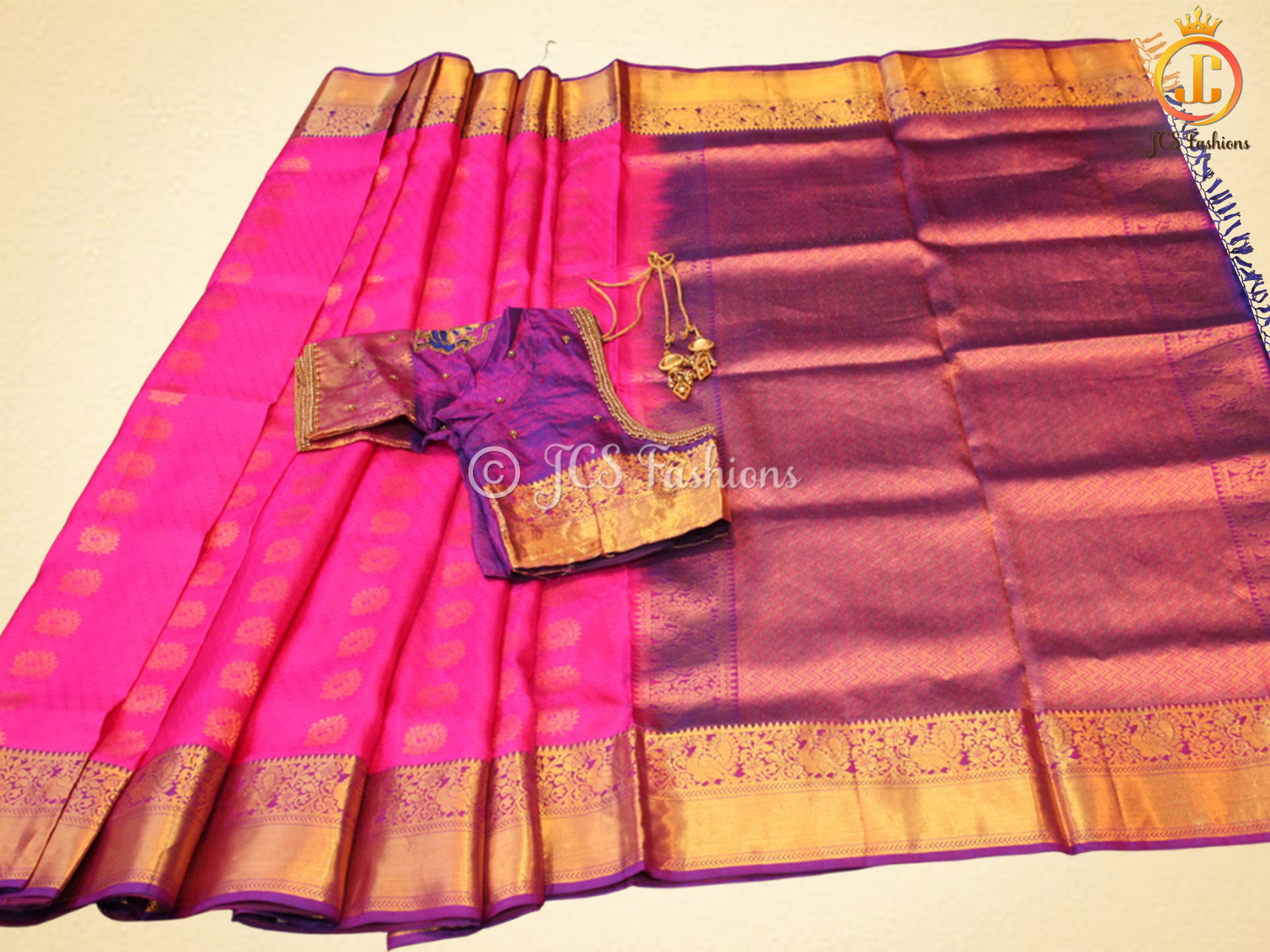 SILK MARK CERTIFIED, Kanjivaram Handloom Silk Saree With Rich Pallu