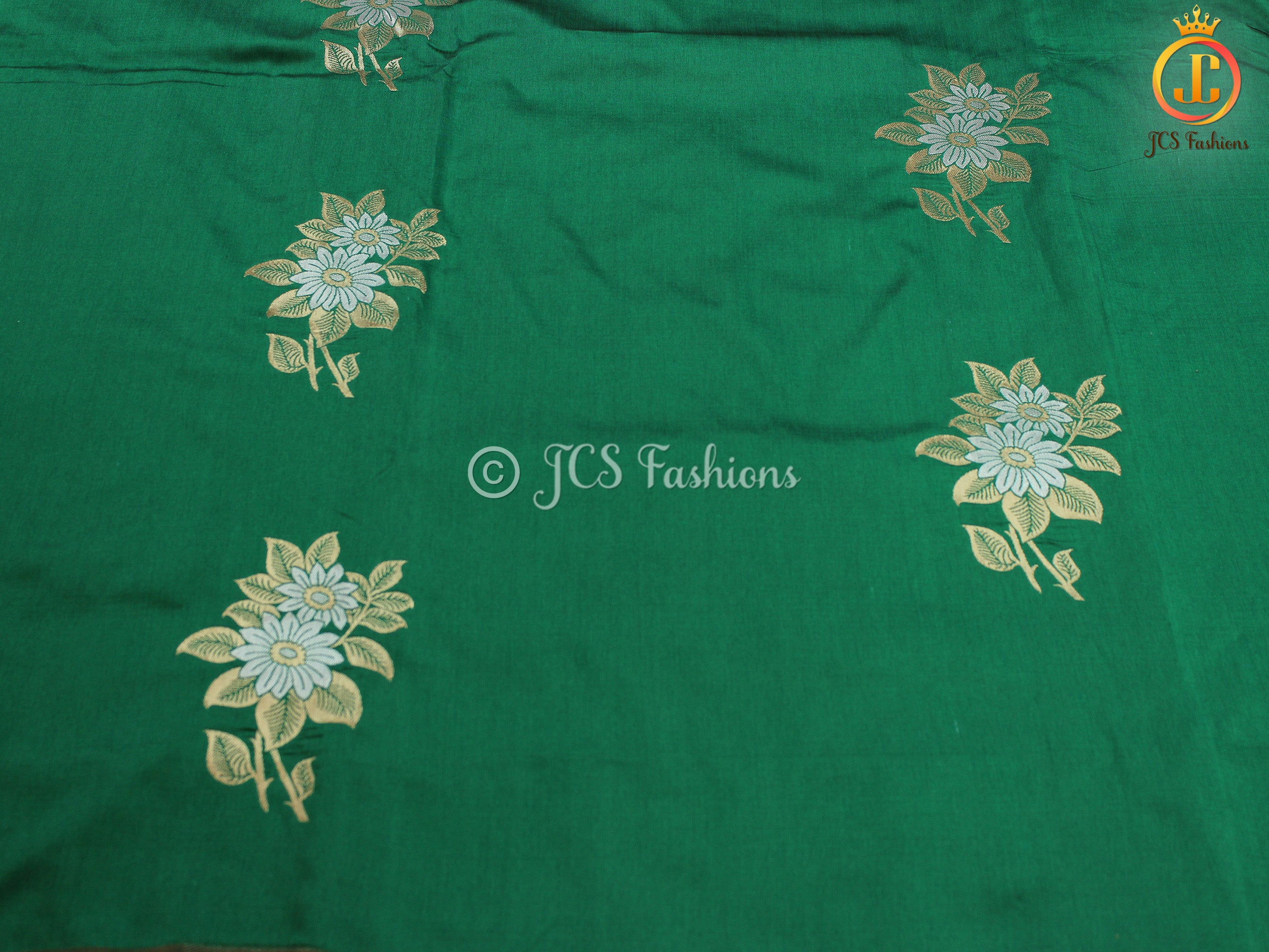 Semi Silk saree, Silver and antique Zari Motifs, Weaving Patterns with fully stitched Blouse