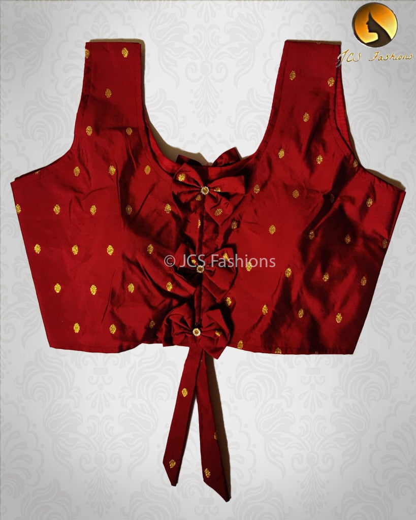 Beautiful, Fully stitched blouse with Zari Butti Work. Ready made. Blouse JCS Fashions Maroon 38