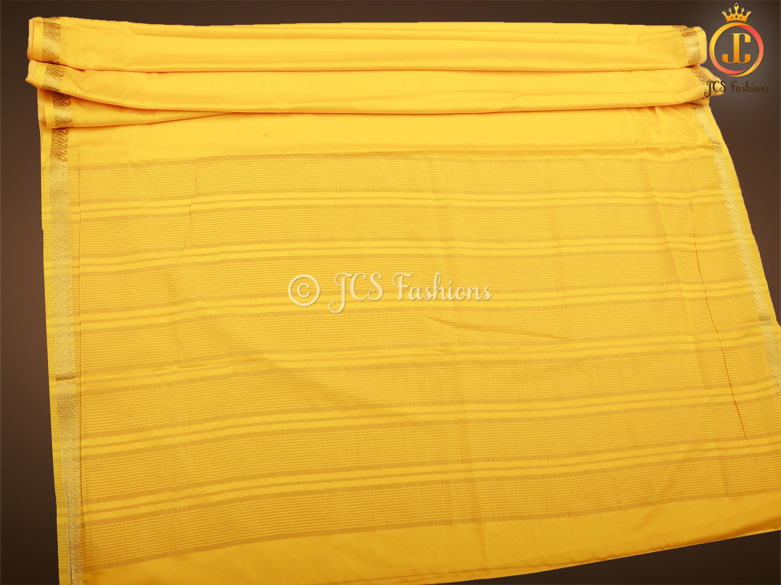 Pure Mysore Silk Saree in Stunning Yellow SAREE JCS Fashions