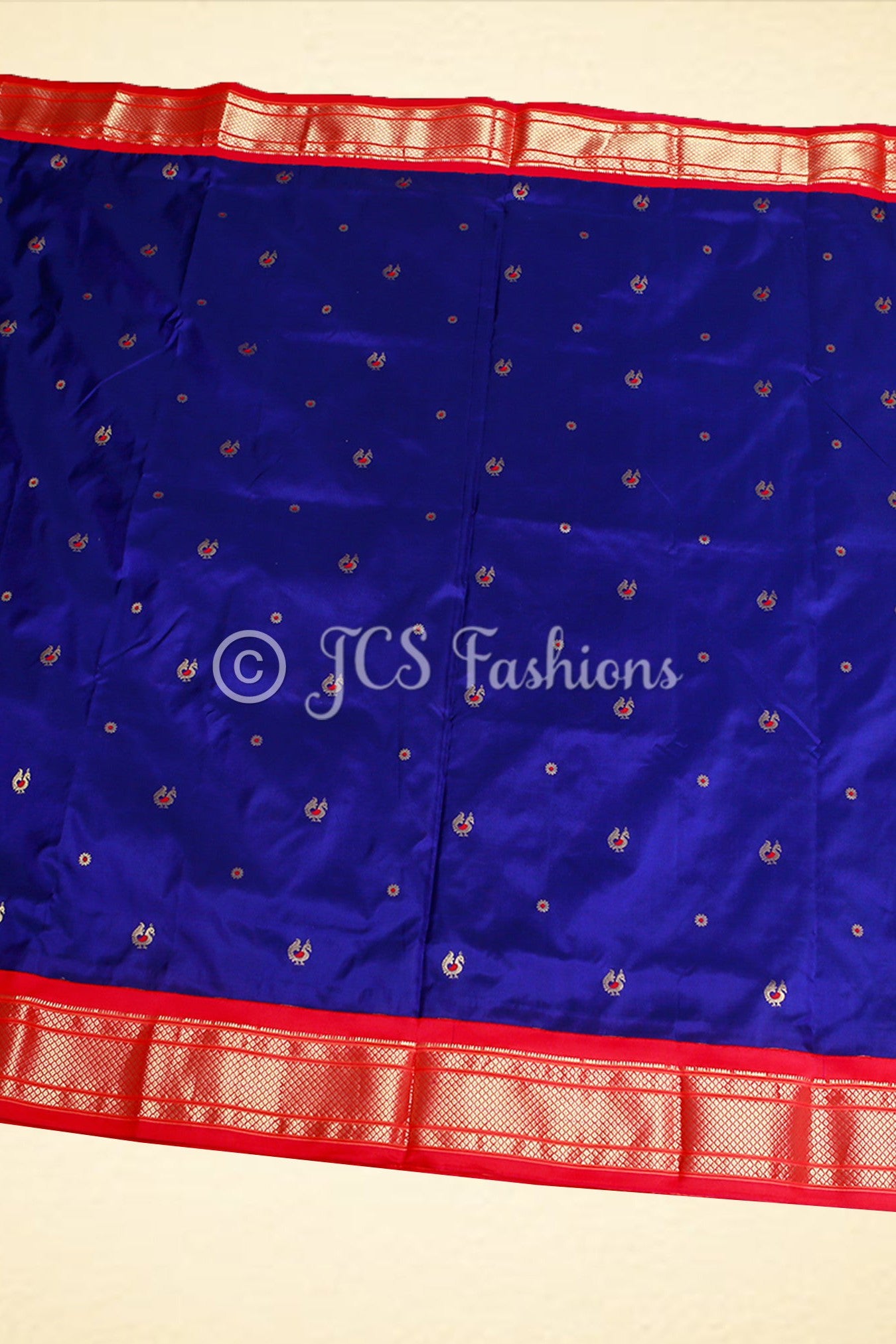 Yeola Paithani Silk Saree, Purple and Red, Fully stitched blouse SAREE JCS Fashions