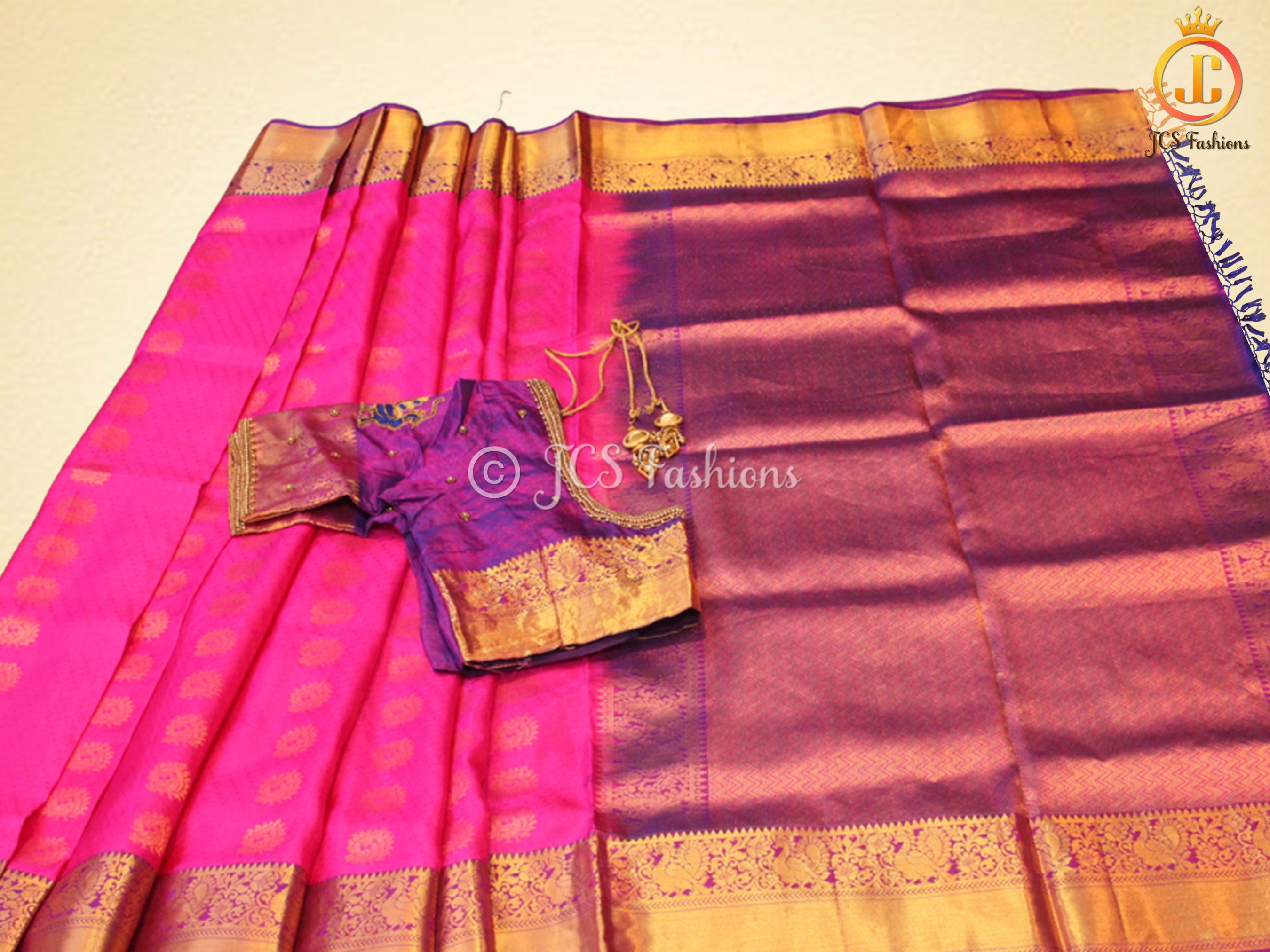 SILK MARK CERTIFIED, Kanjivaram Handloom Silk Saree With Rich Pallu