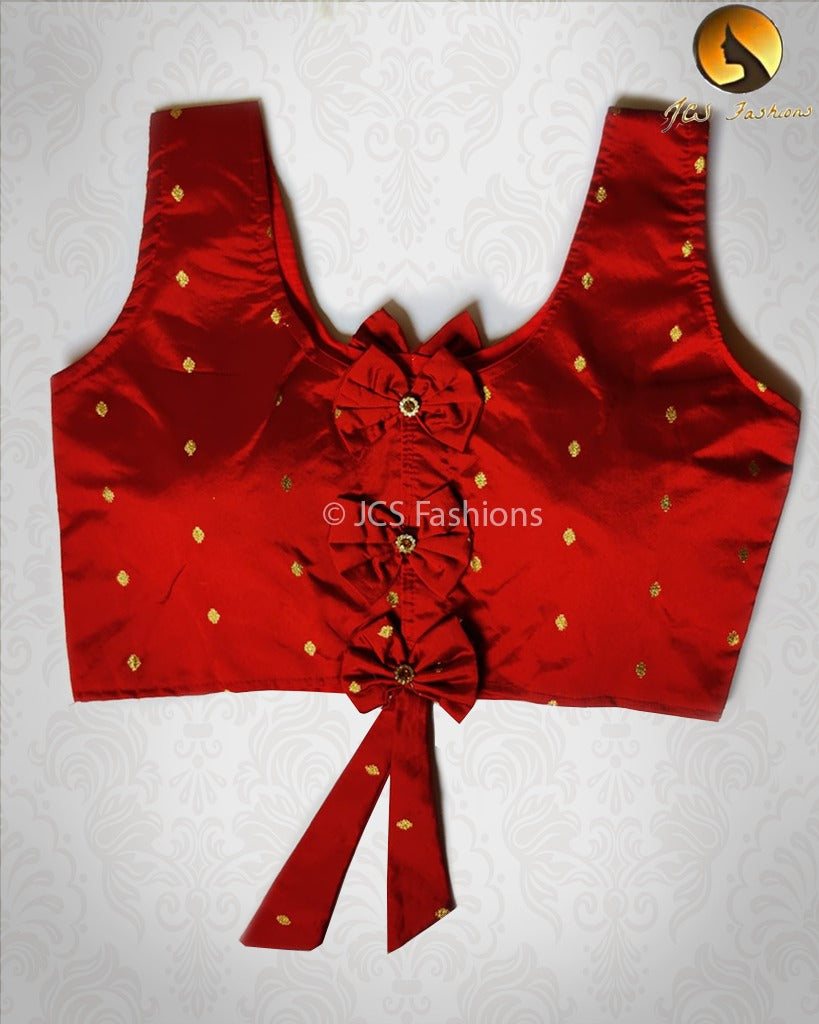 Beautiful, Fully stitched blouse with Zari Butti Work. Ready made. Blouse JCS Fashions Red 38