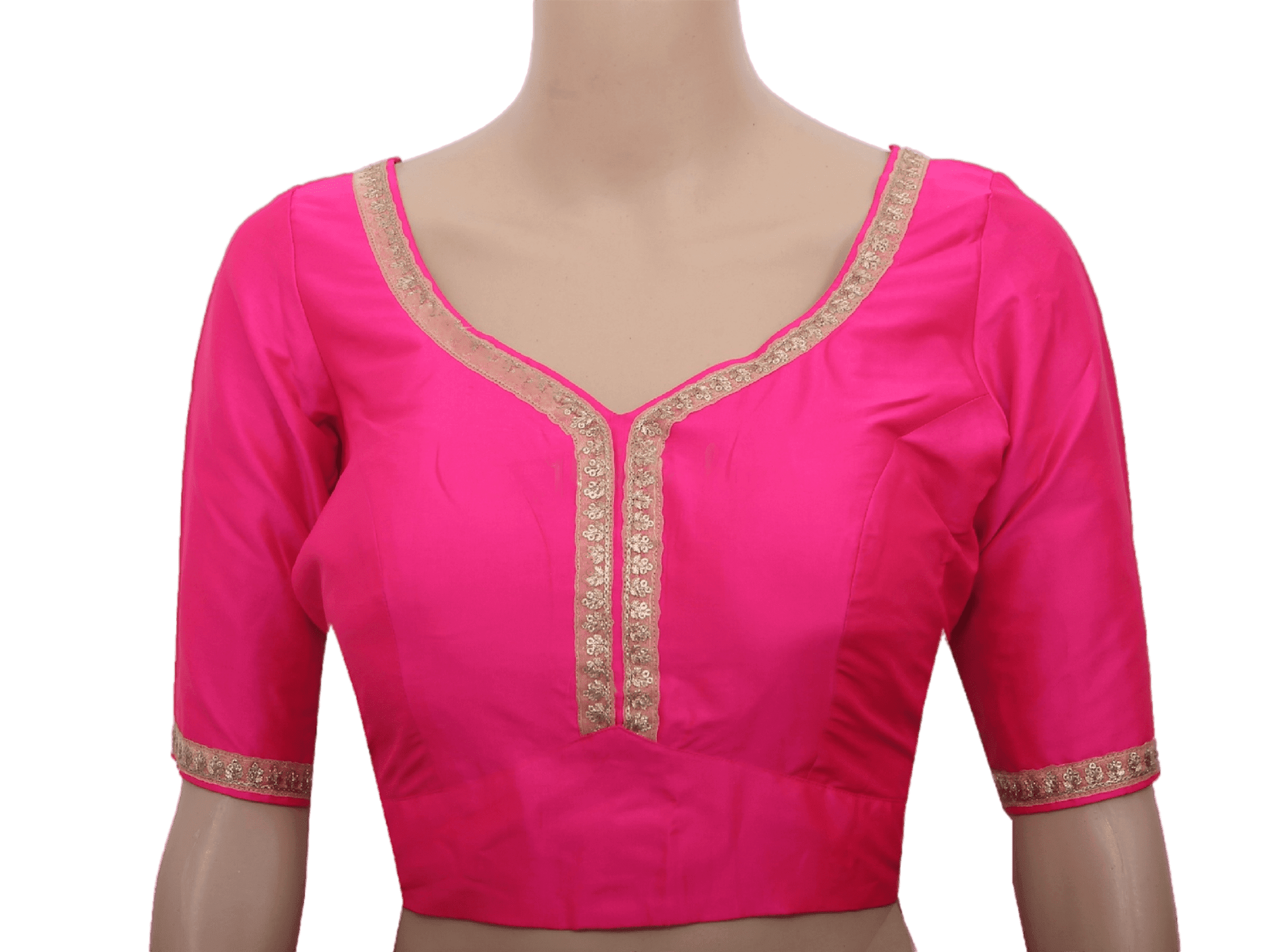 Sabyasashi Cut Ready-Made Blouse, Lehenga Blouse, Stylist Back Open Saree Blouse in Dark Colors Blouse JCS Fashions Pink 40