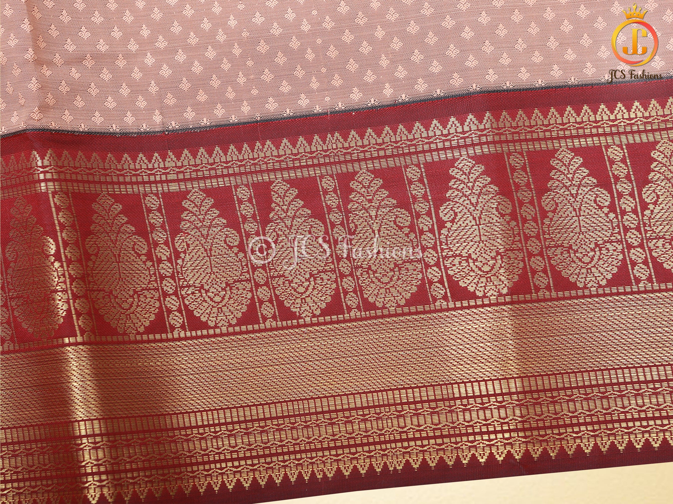 Korvai Plain Body Saree, Mustard Yellow And Brown Border With Blouse