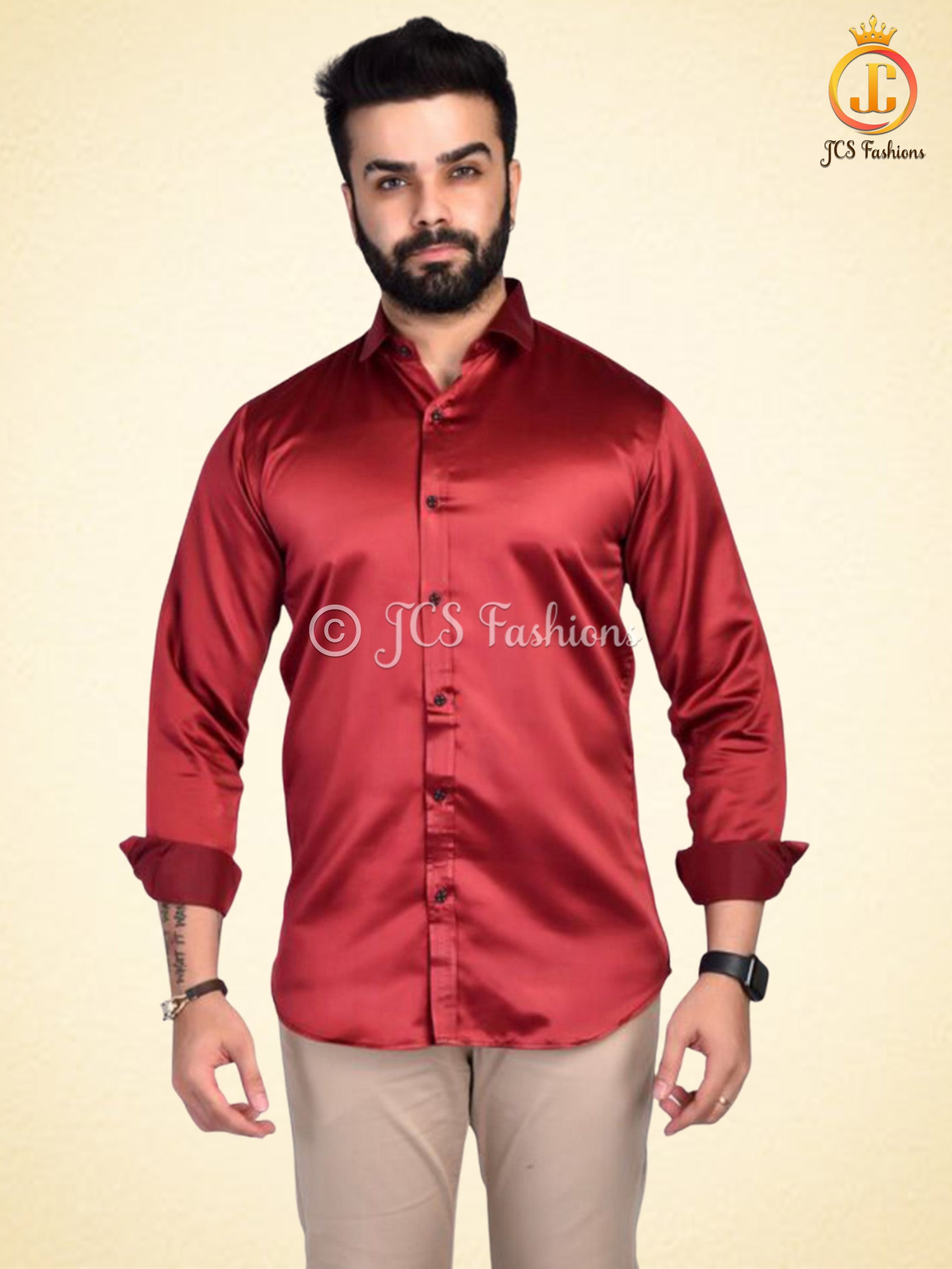 Men's Silk Shirt, Veshti Shirt, Indian Traditional Shirt. MEN JCS Fashions