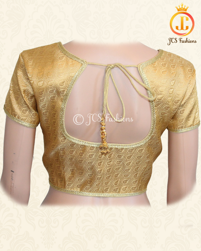 Beautiful Gold Color Banarasi Brocade Blouse | JCS Fashions Blouse JCS Fashions