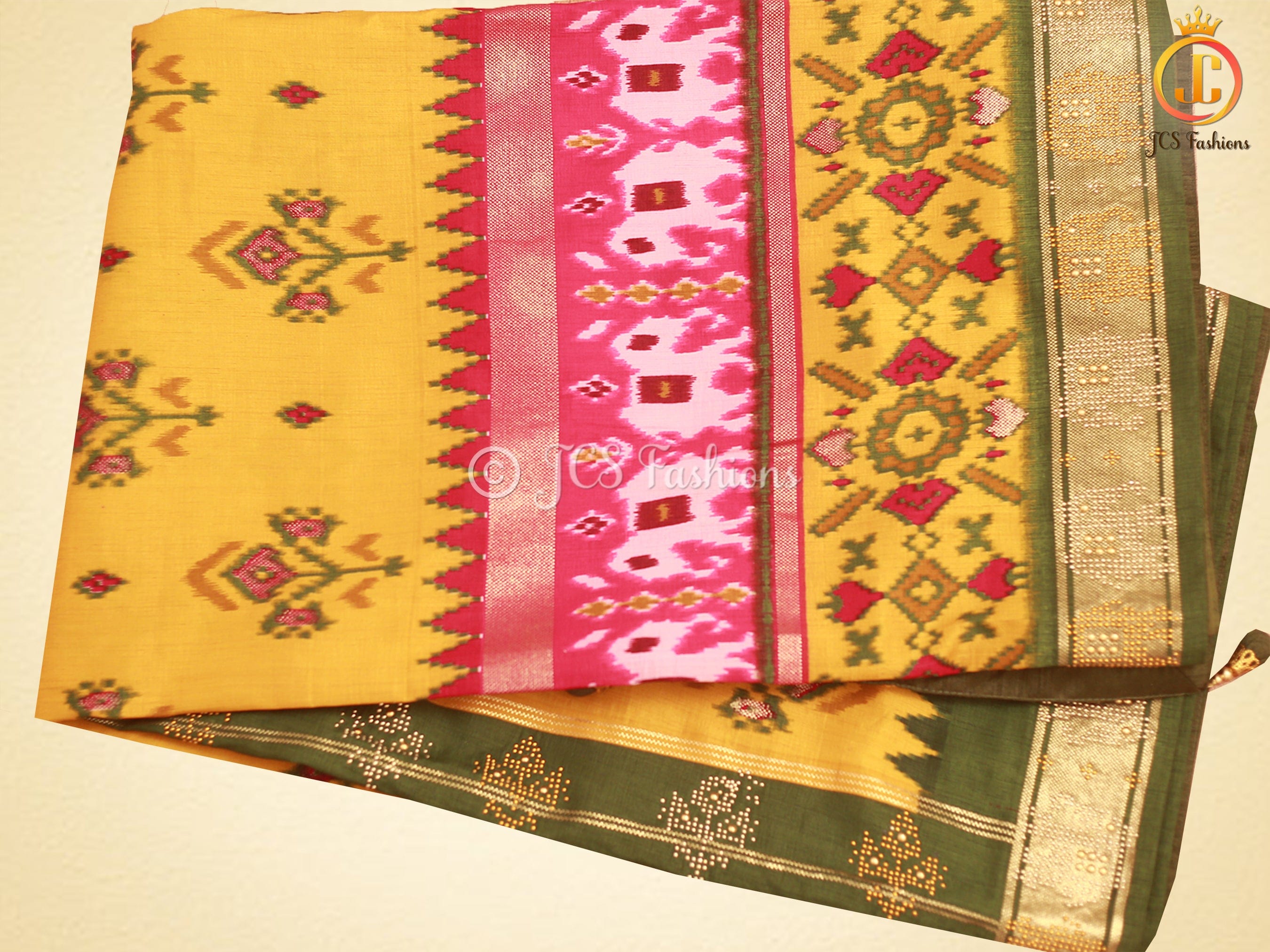 Patola Design Border Banarasi Munga Silk Saree With Blouse SAREE JCS Fashions