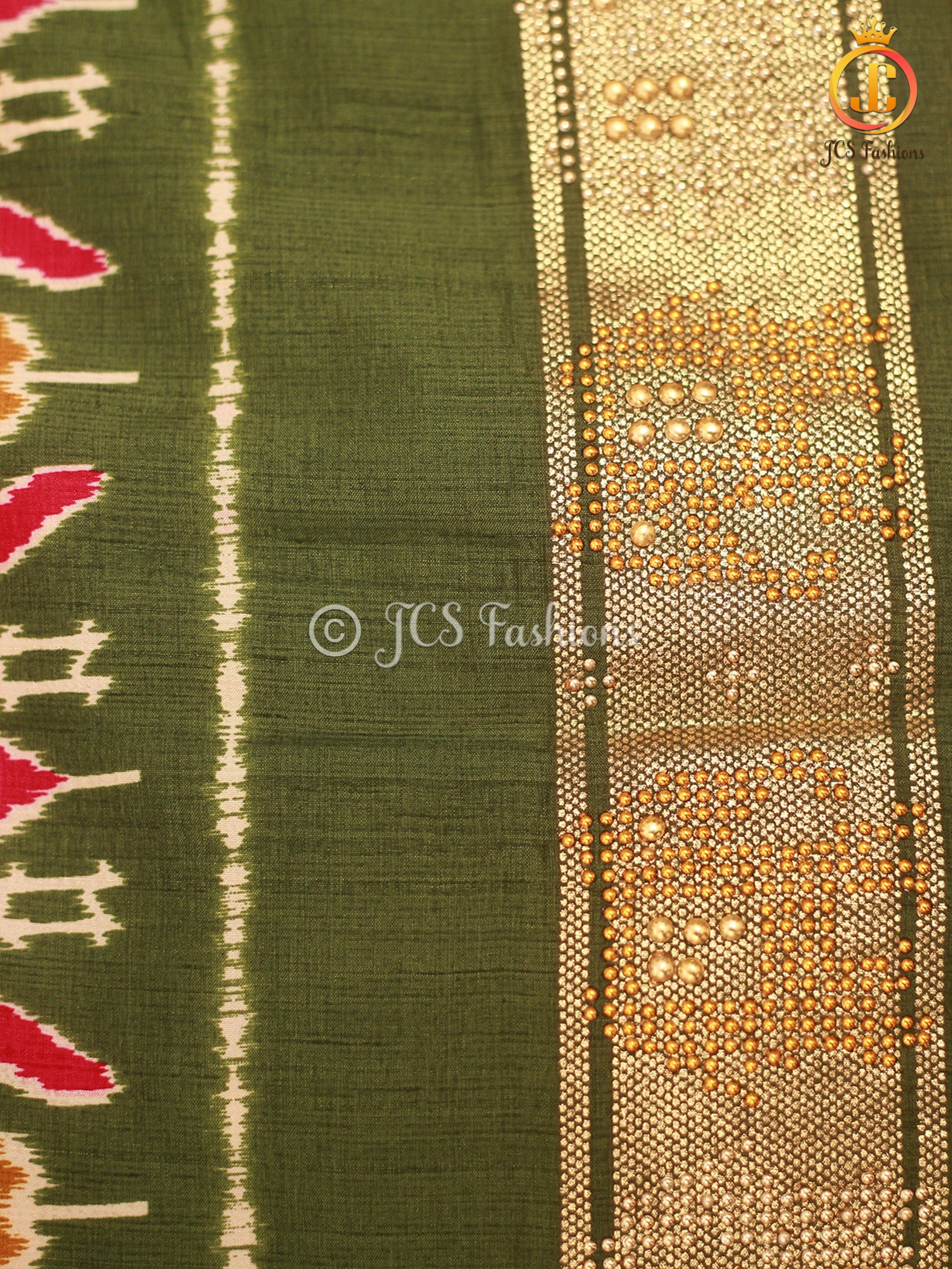 Patola Design Border Banarasi Munga Silk Saree With Blouse SAREE JCS Fashions