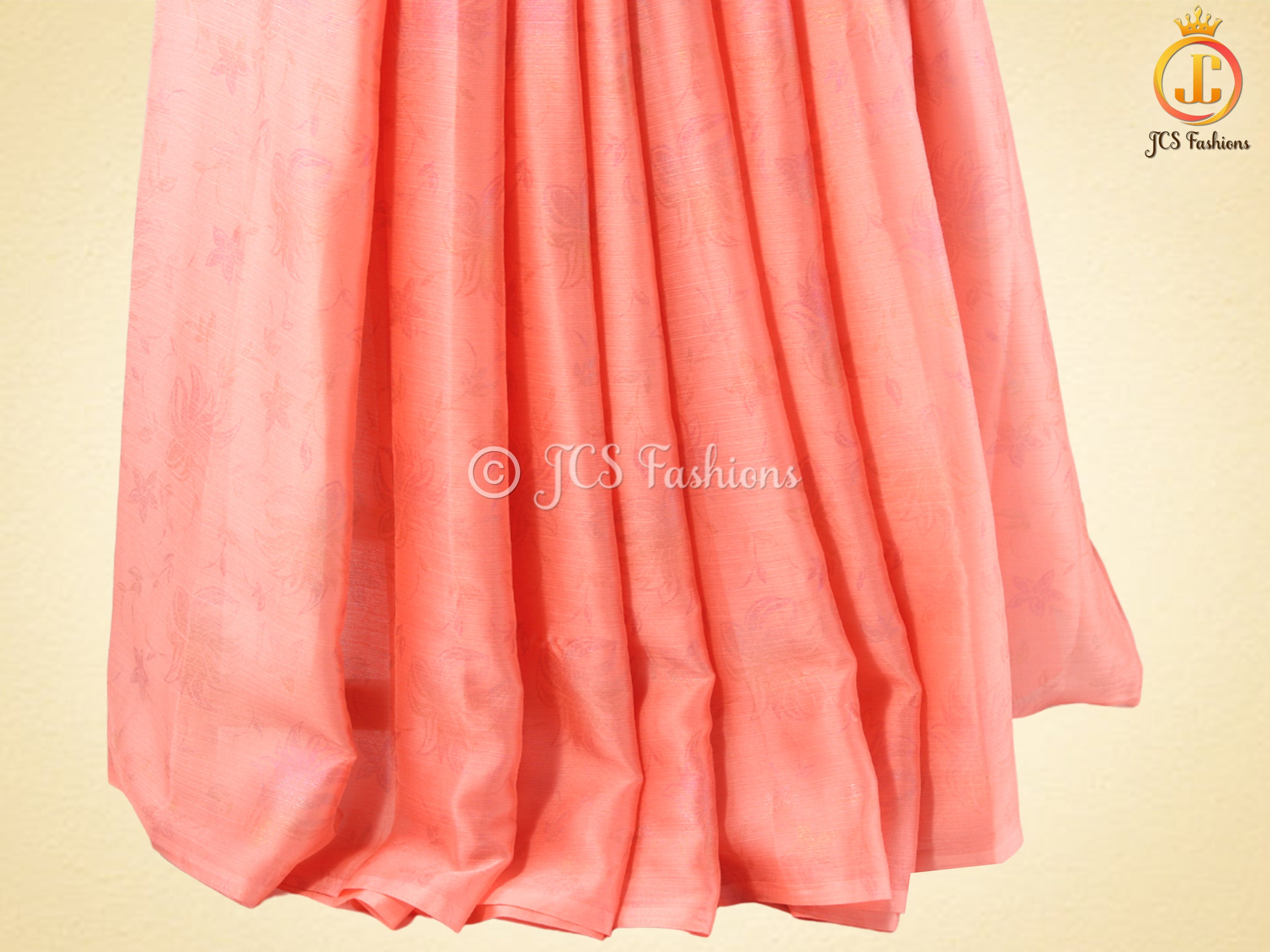 Chiffon Saree, Light weight, Saree with Stitched blouse, Flowy Saree. SAREE JCS Fashions