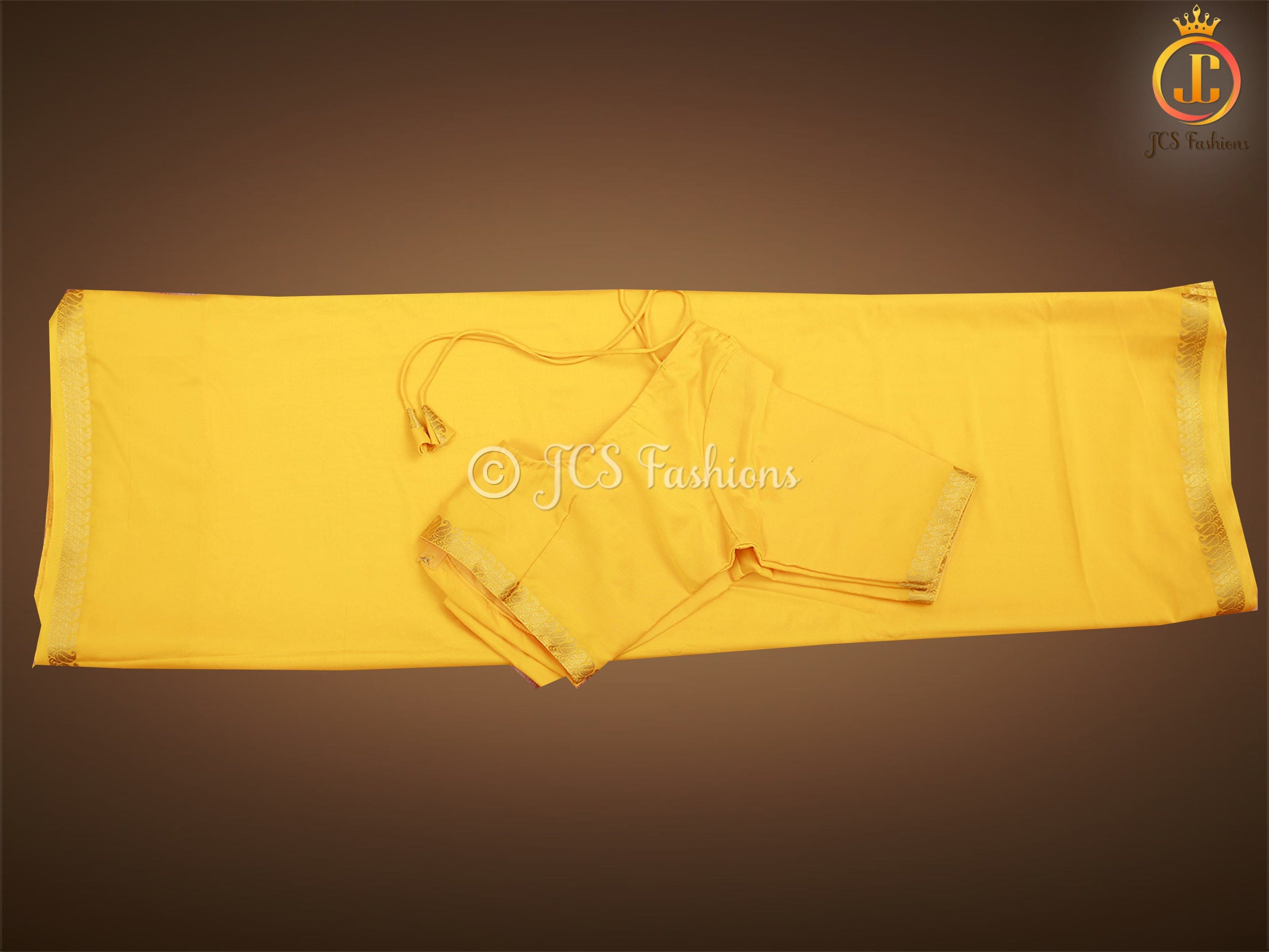 Pure Mysore Silk Saree in Stunning Yellow SAREE JCS Fashions