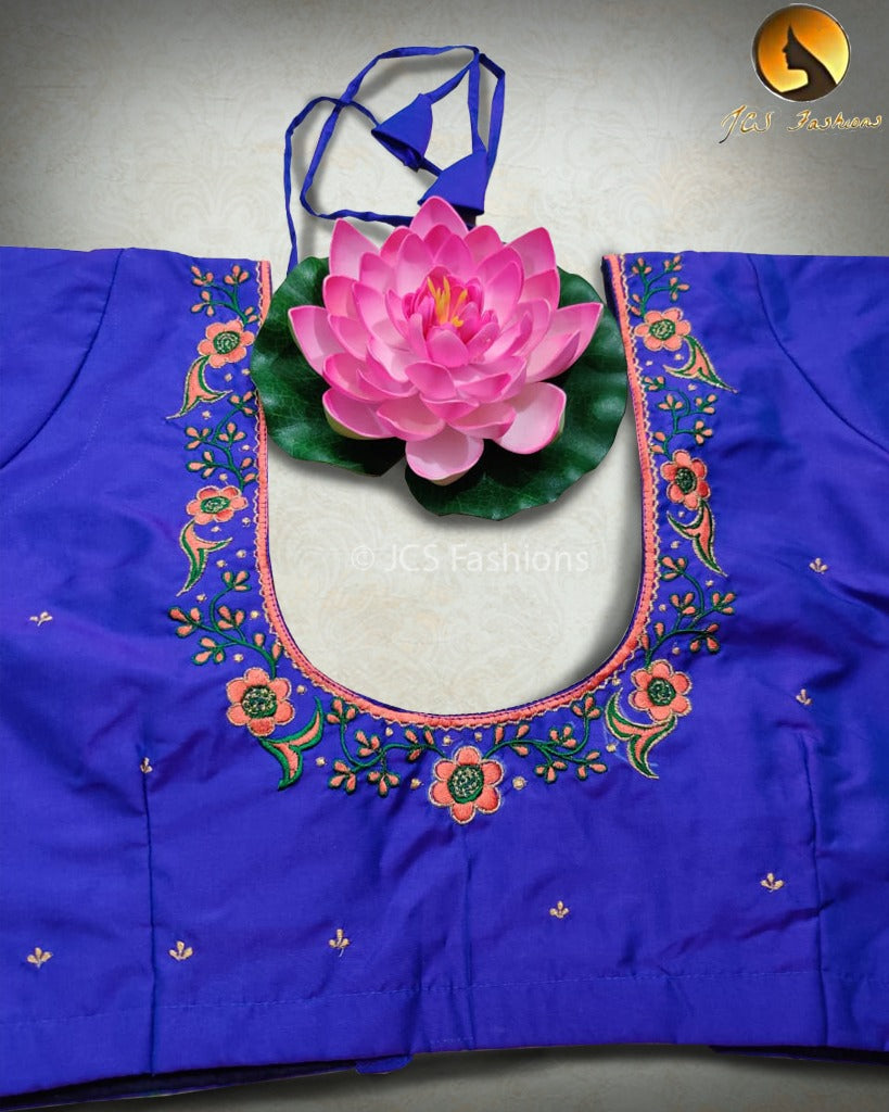 Aari embroidered work butter silk blouses for women Blouse JCS Fashions