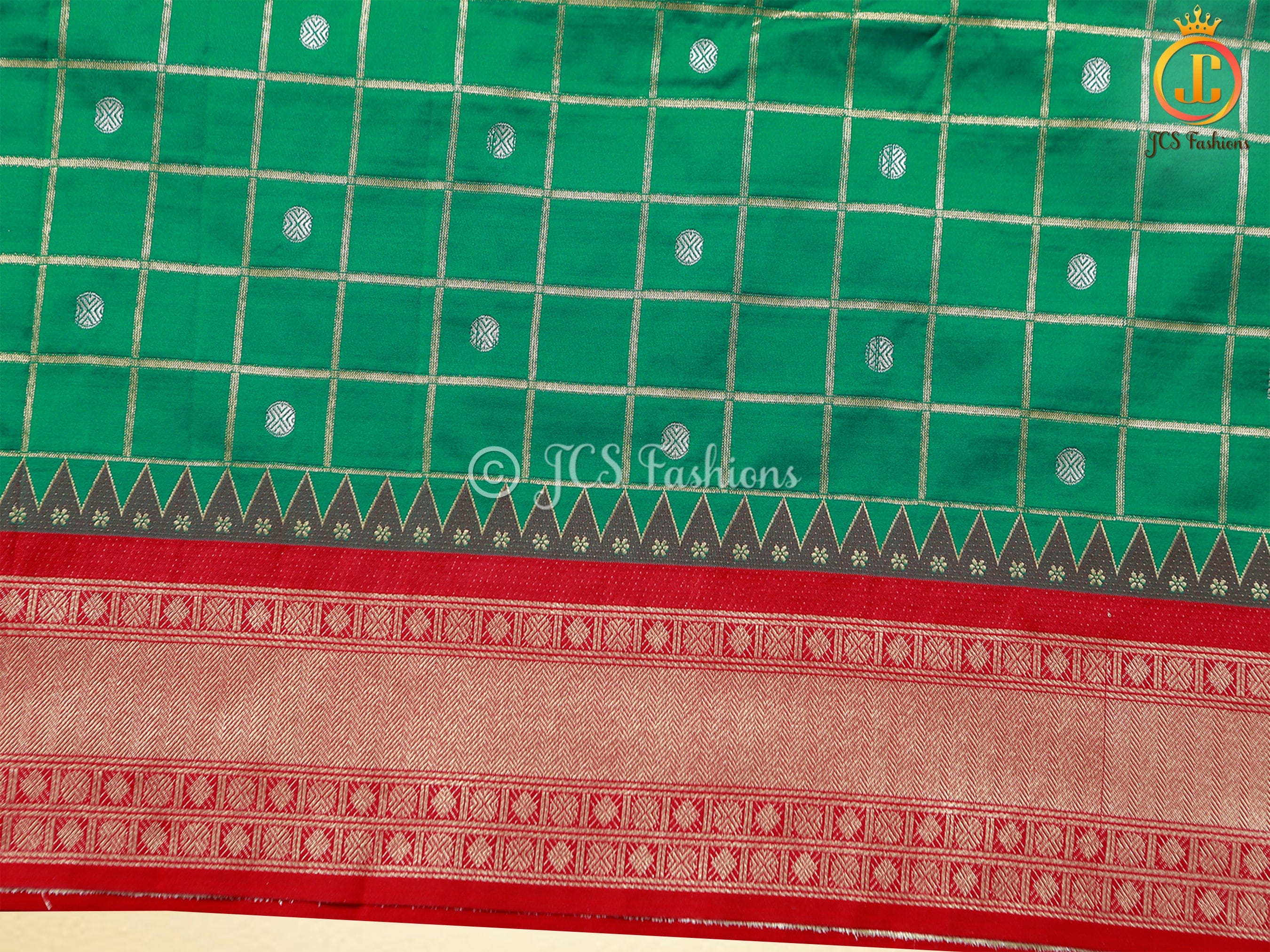 Moonga Silk Gadwal Pattern Saree With Fully Stitched Blouse SAREE JCS Fashions