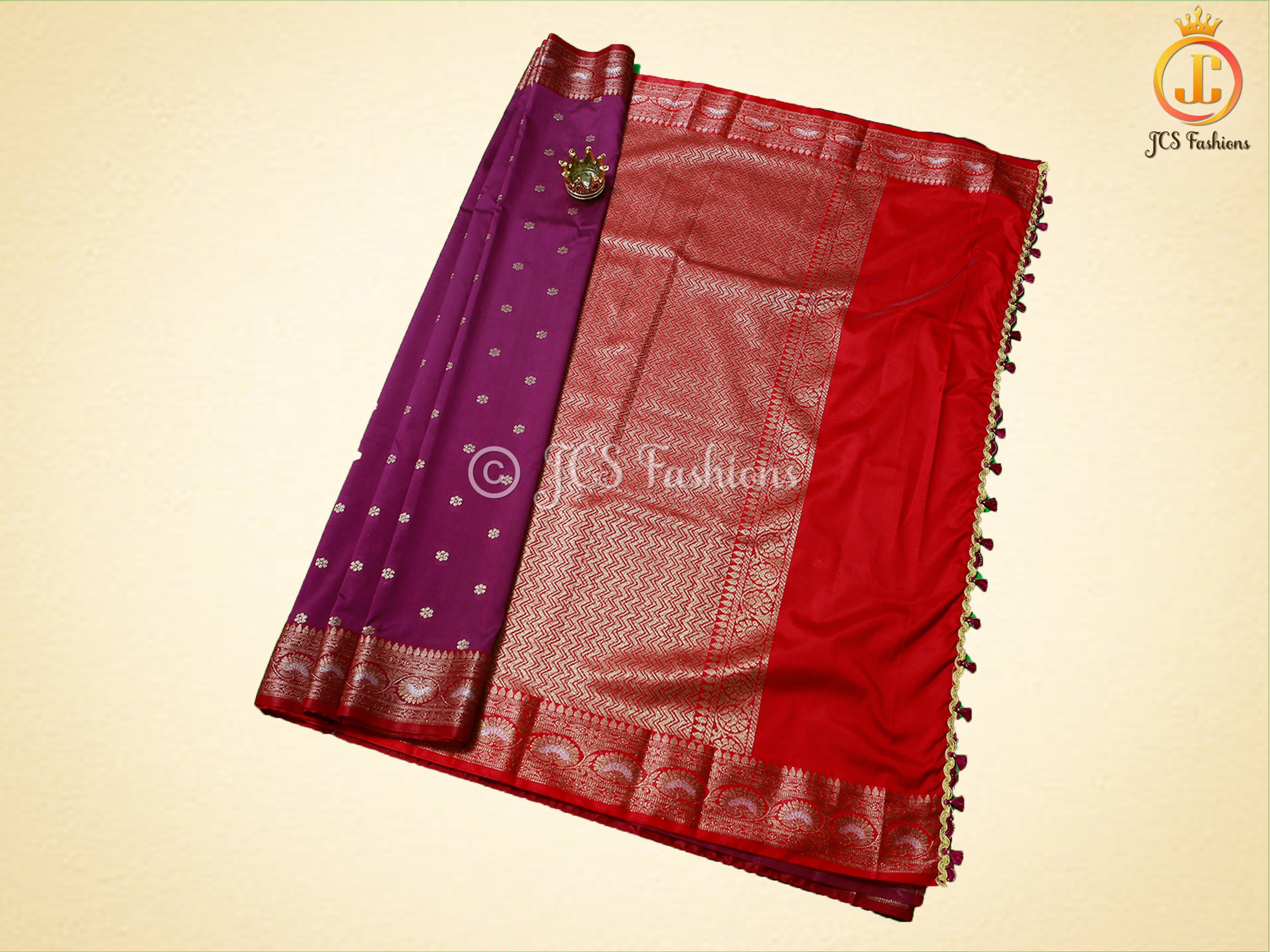 Beautiful Soft Banarasi Silk Saree With A Fully Stitched Blouse SAREE JCS Fashions