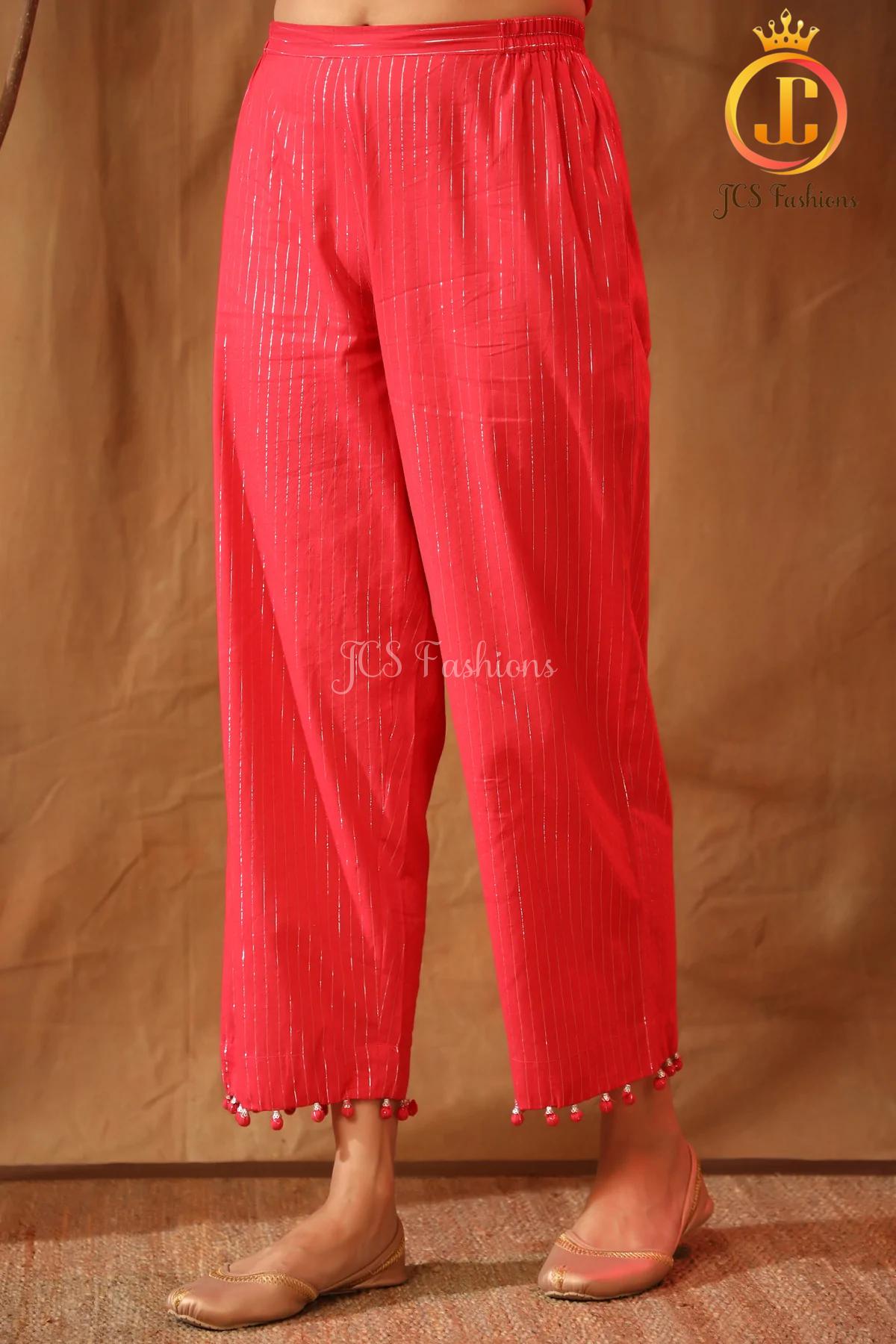 Cotton Shimmery Kurta with Stole, and matching potli pants Sustainable JCS Fashions