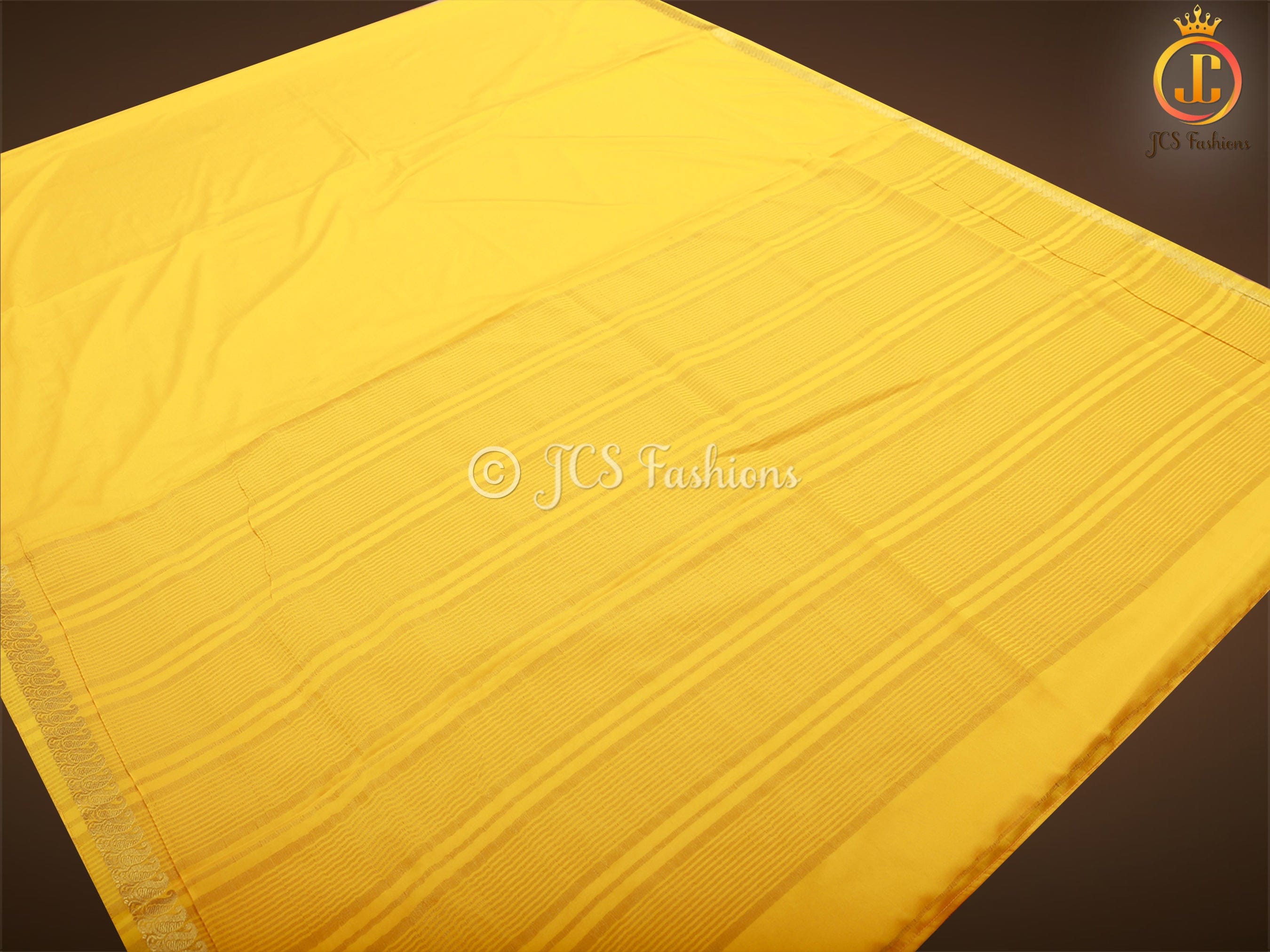 Pure Mysore Silk Saree in Stunning Yellow SAREE JCS Fashions Yellow 5.5 meters