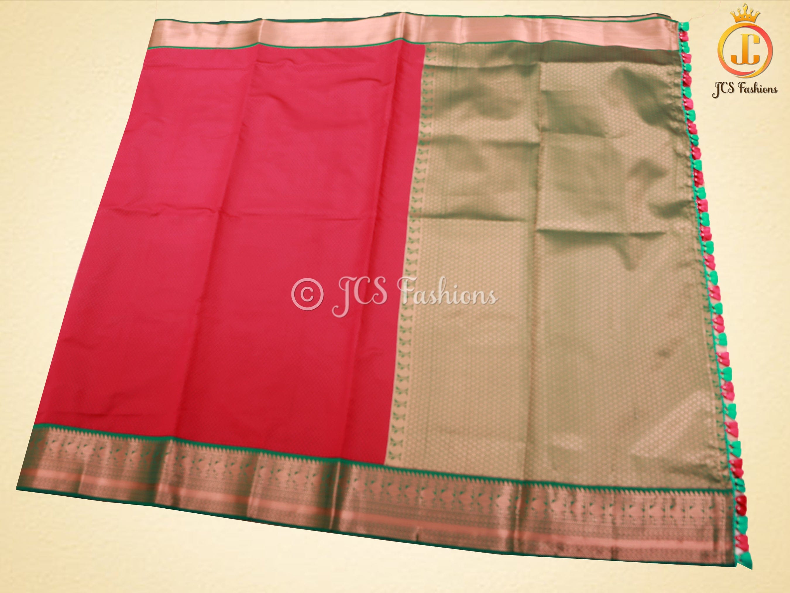 Maroon color Semi-Silk Saree With Maggam Work Blouse