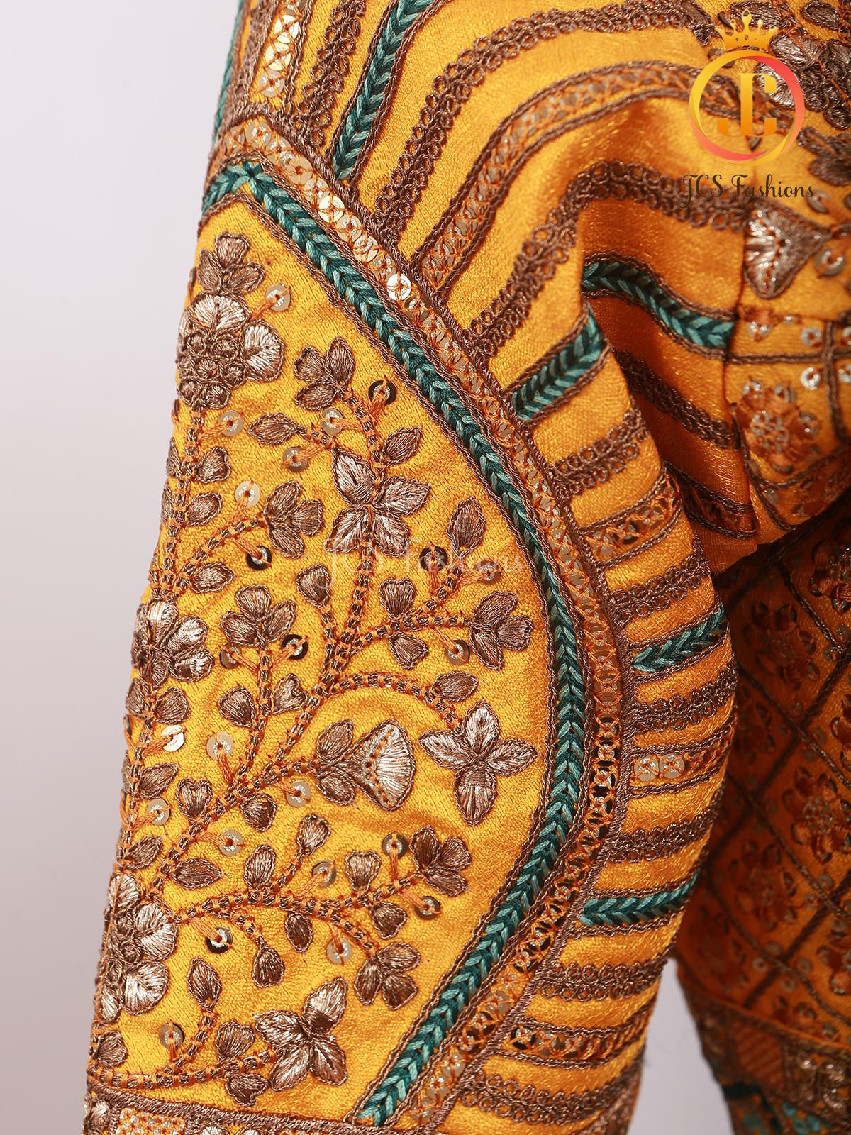 Sabyasachi Style Copper Jari Beautiful Heavy Embroidery Work Blouse Blouse JCS Fashions