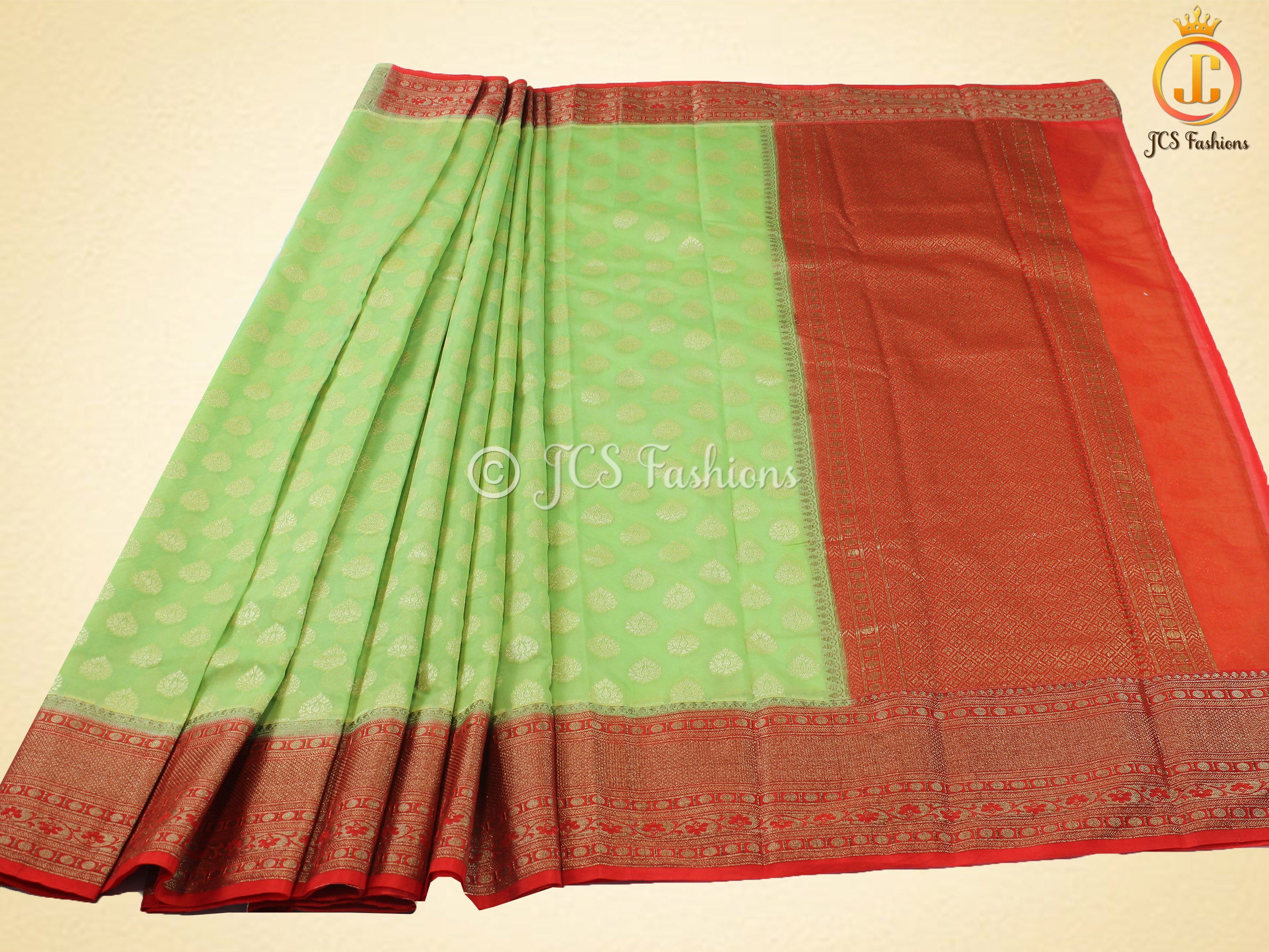 Banarasi Silk Saree and Stitched Blouse SAREE JCS Fashions