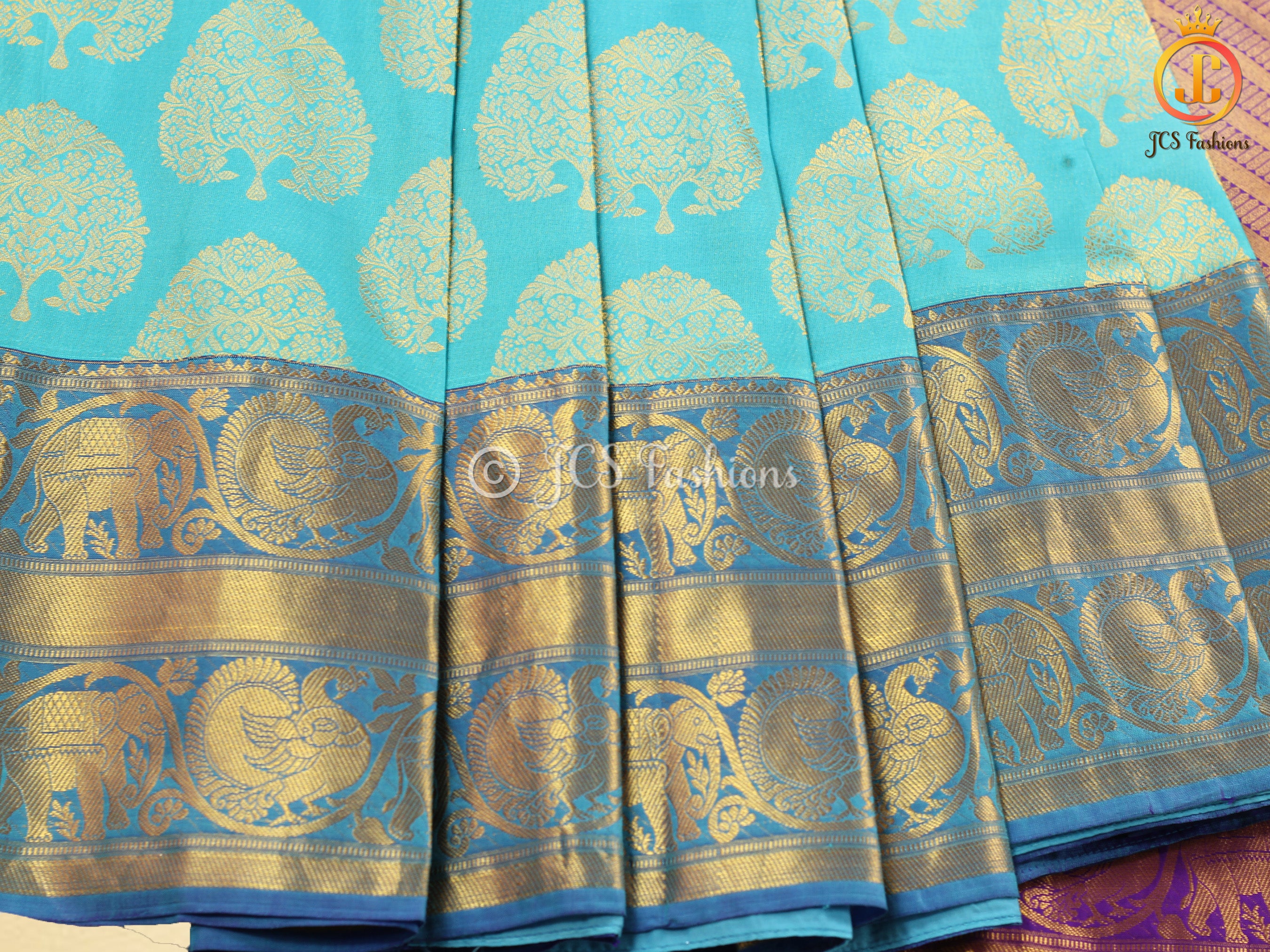 Kanchi Handloom Pattu Silk Saree With Fully Stitched Blouse