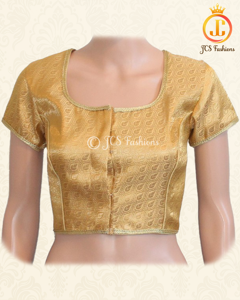 Beautiful Gold Color Banarasi Brocade Blouse | JCS Fashions Blouse JCS Fashions Gold 40