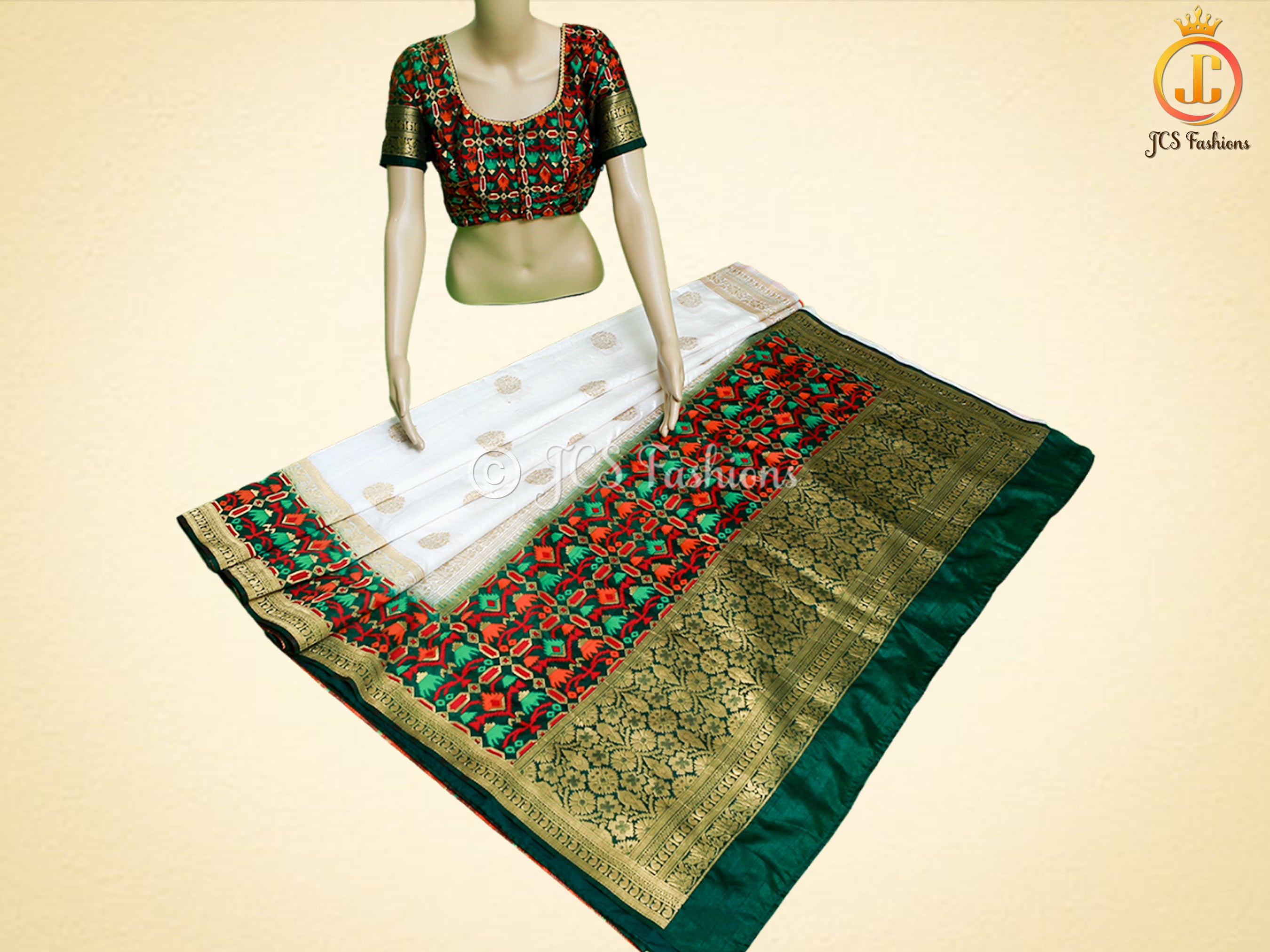 Banarasi Katan Full Weaved Saree With Fully stitched Blouse